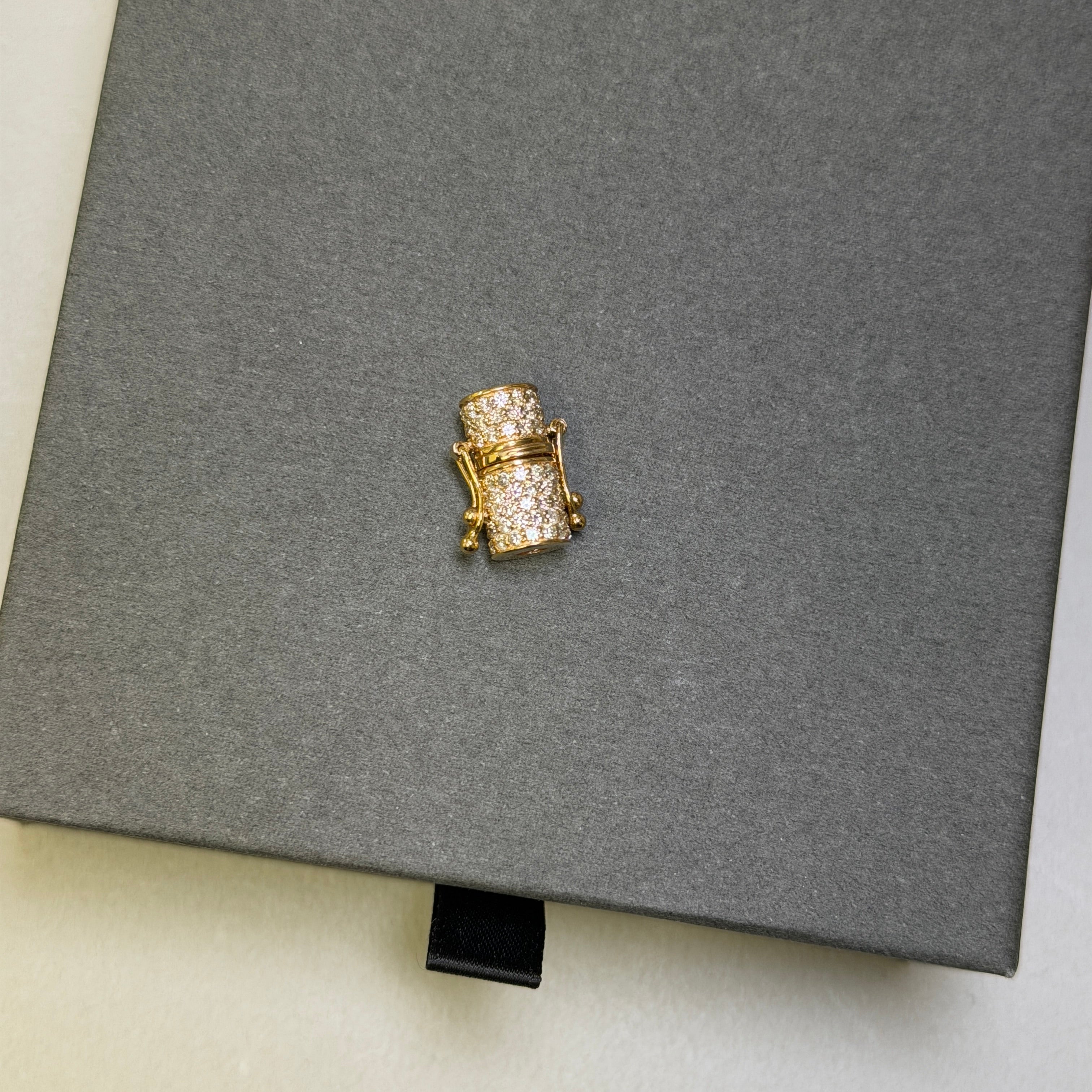 7mm 1/2” diamond barrel lock 1.25 ct 3.5 grams 14k - Saints Gold Co.