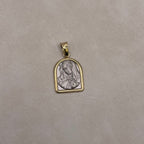 Two-tone Religious Pendant 14K