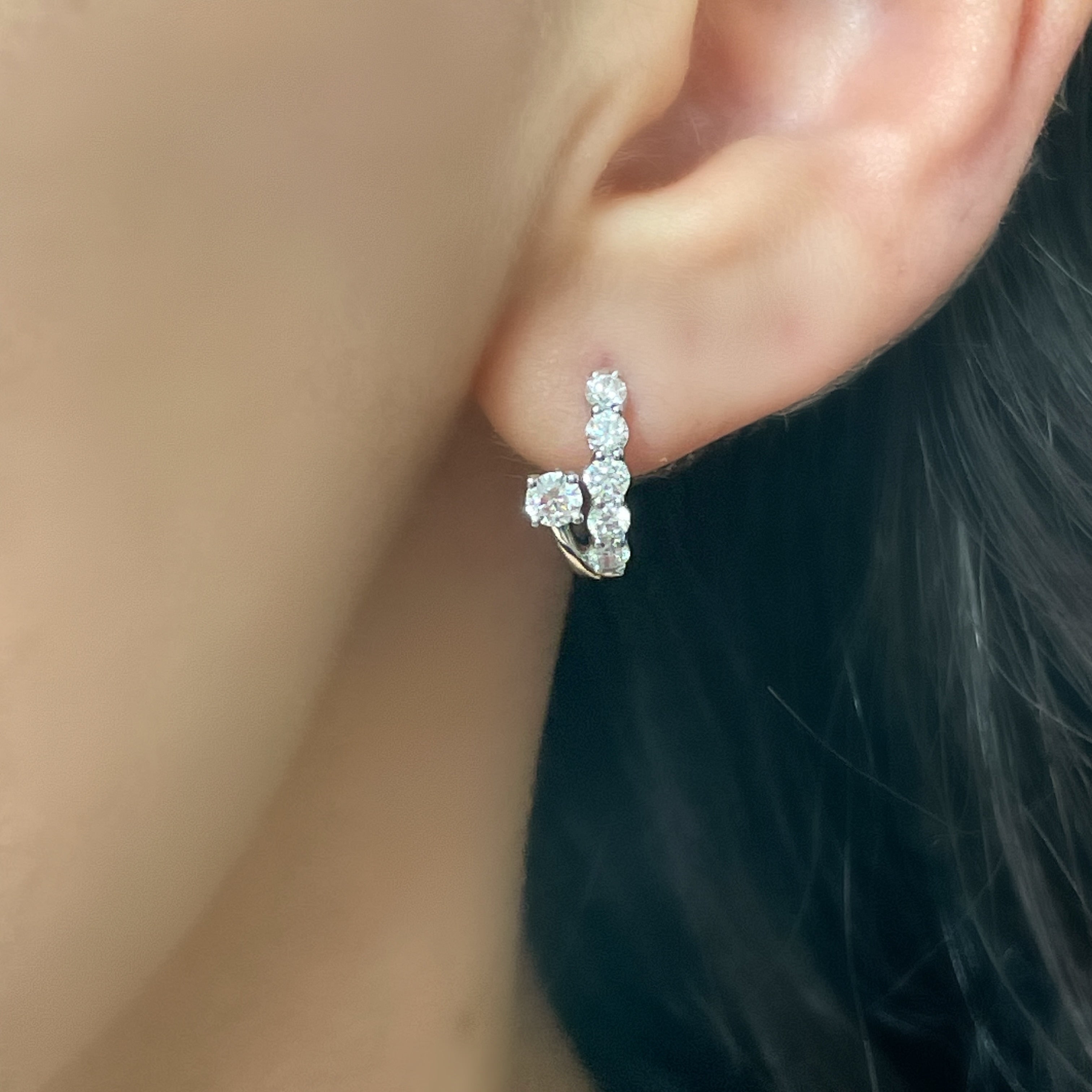 Sparkler Natural Diamond Hoops Solid Gold