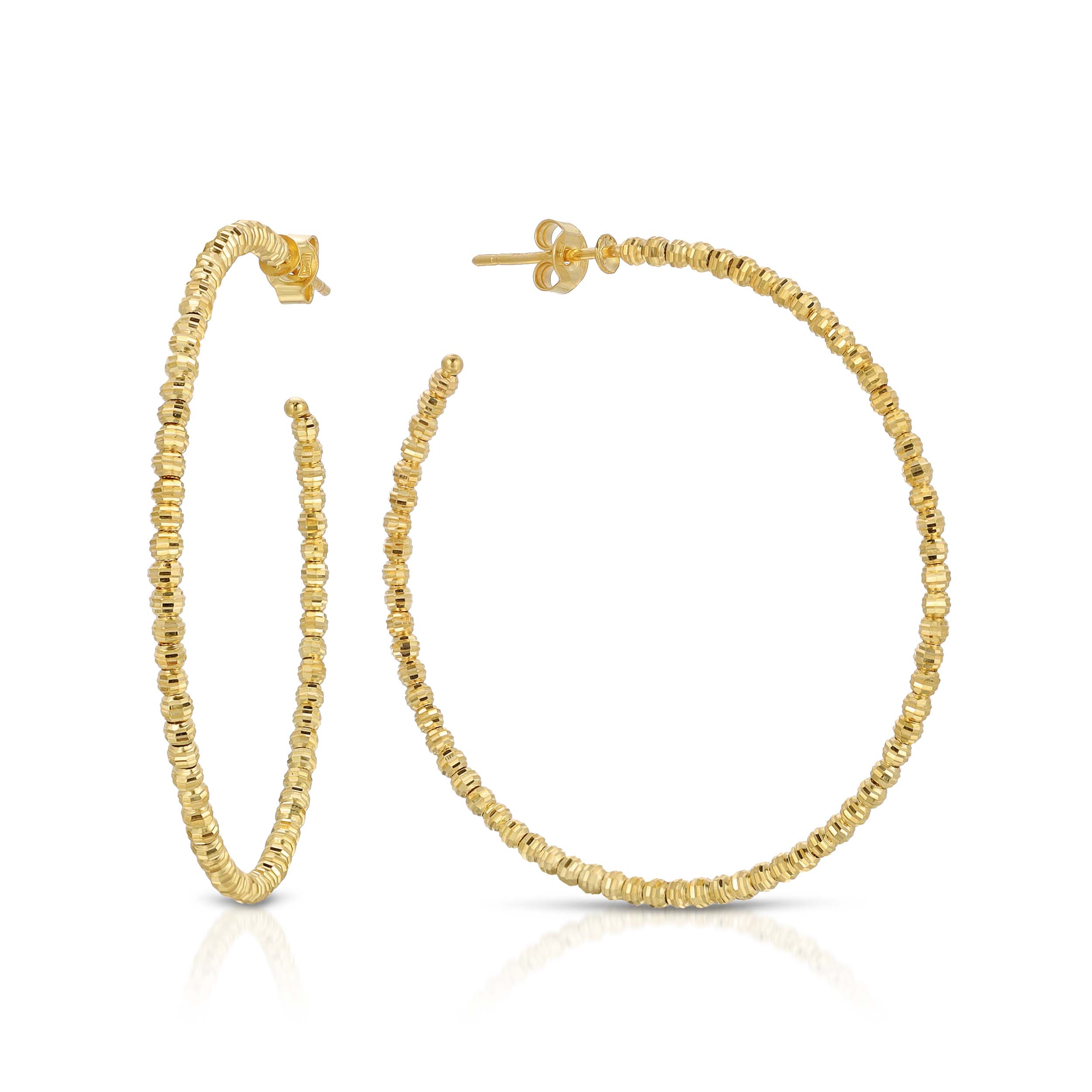 2.5MM Moonbead Hoops - Saints Gold Co.