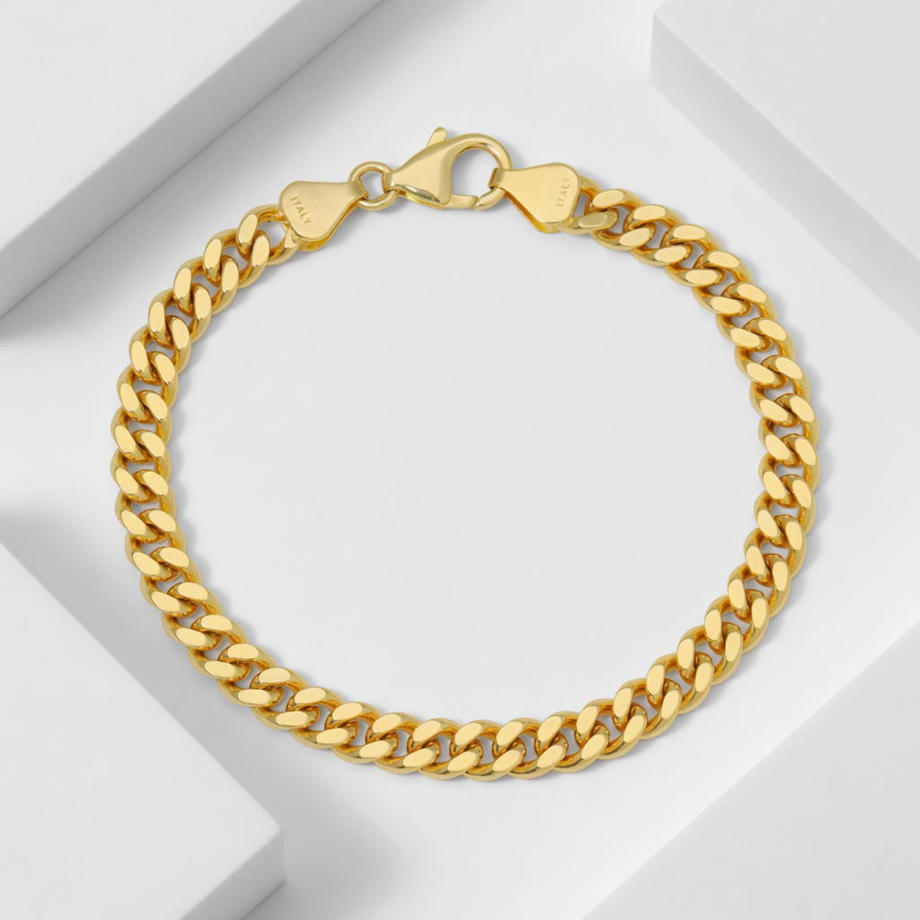 18K Baby Curb Bracelet (Solid Gold) - Saints Gold Co.