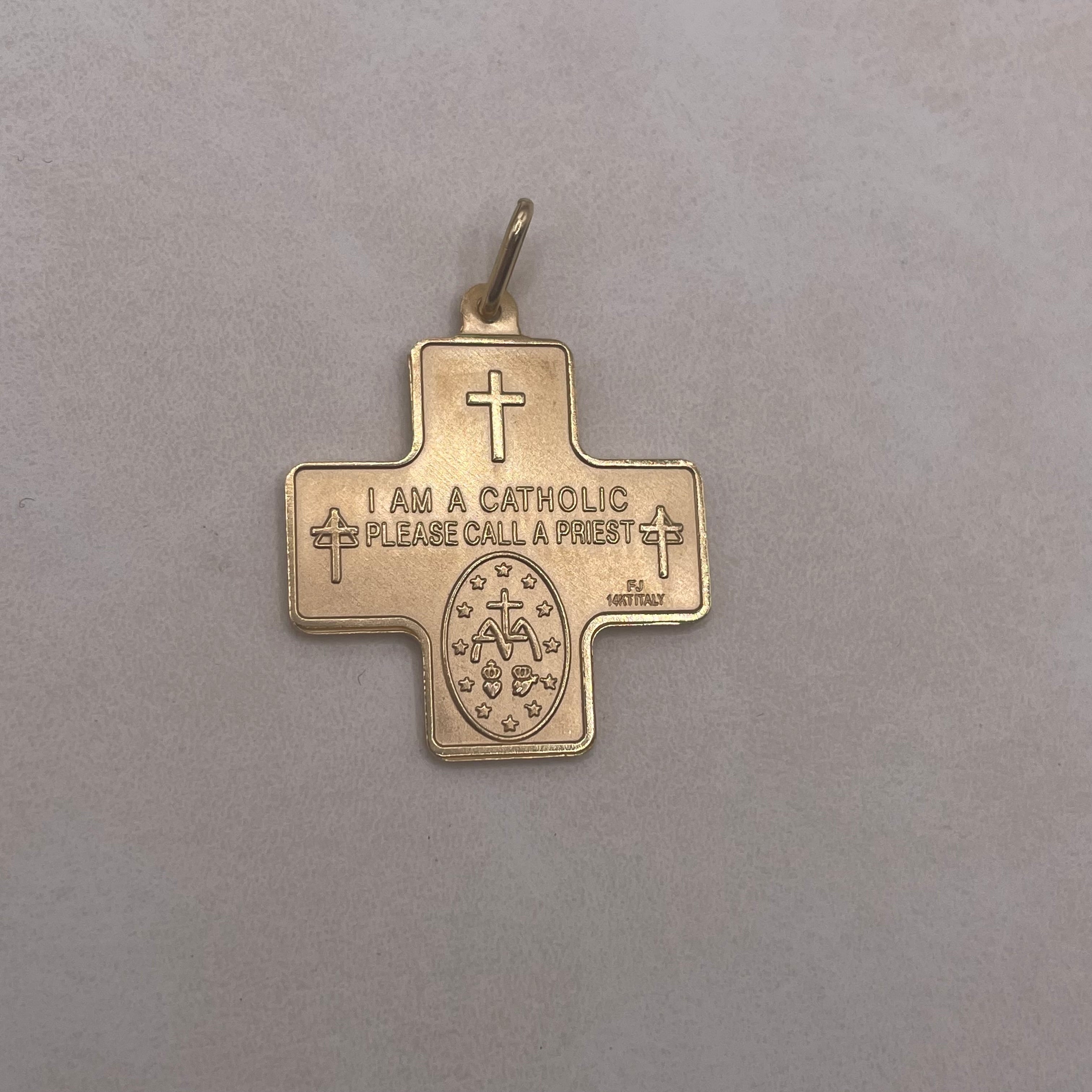 4-Way Medal Cross Pendant 14K - Saints Gold Co.