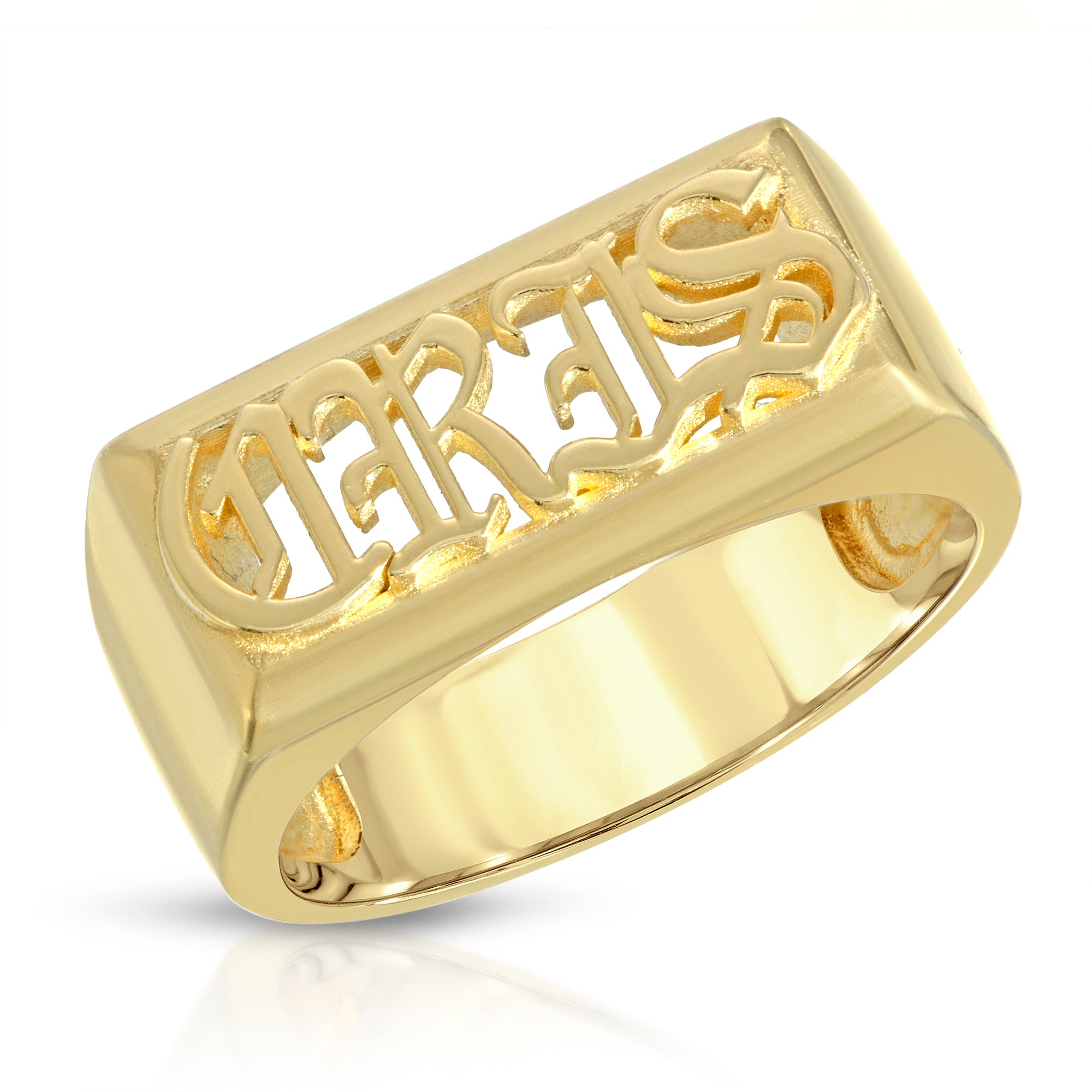 Custom Gold Name Ring