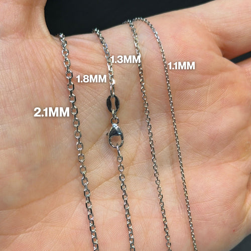 1.1MM Knife Edge Rolo Chain (Platinum)