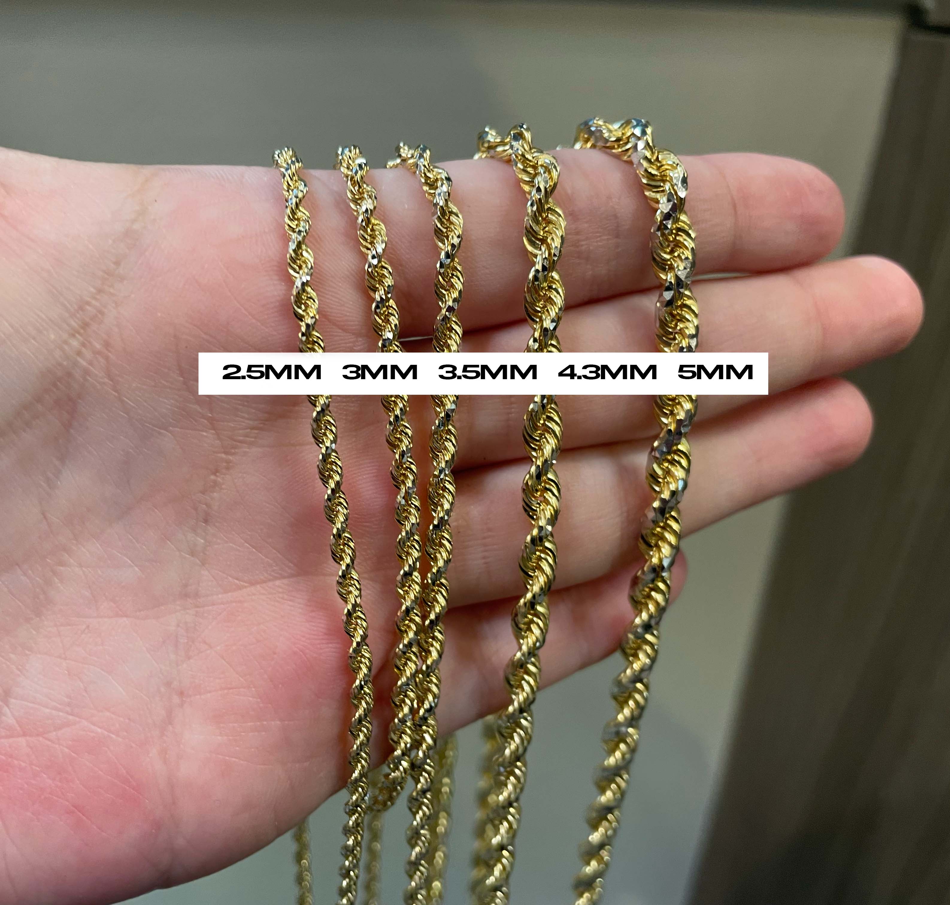 14K Prism Rope Chain (Solid Gold) - Saints Gold Co.