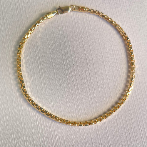 2.3MM Multi-Faceted Box Bracelet - Saints Gold Co.