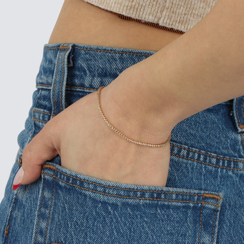2.0MM Saint Franco Bracelet Two-Tone (Prism Cut) - Saints Gold Co.