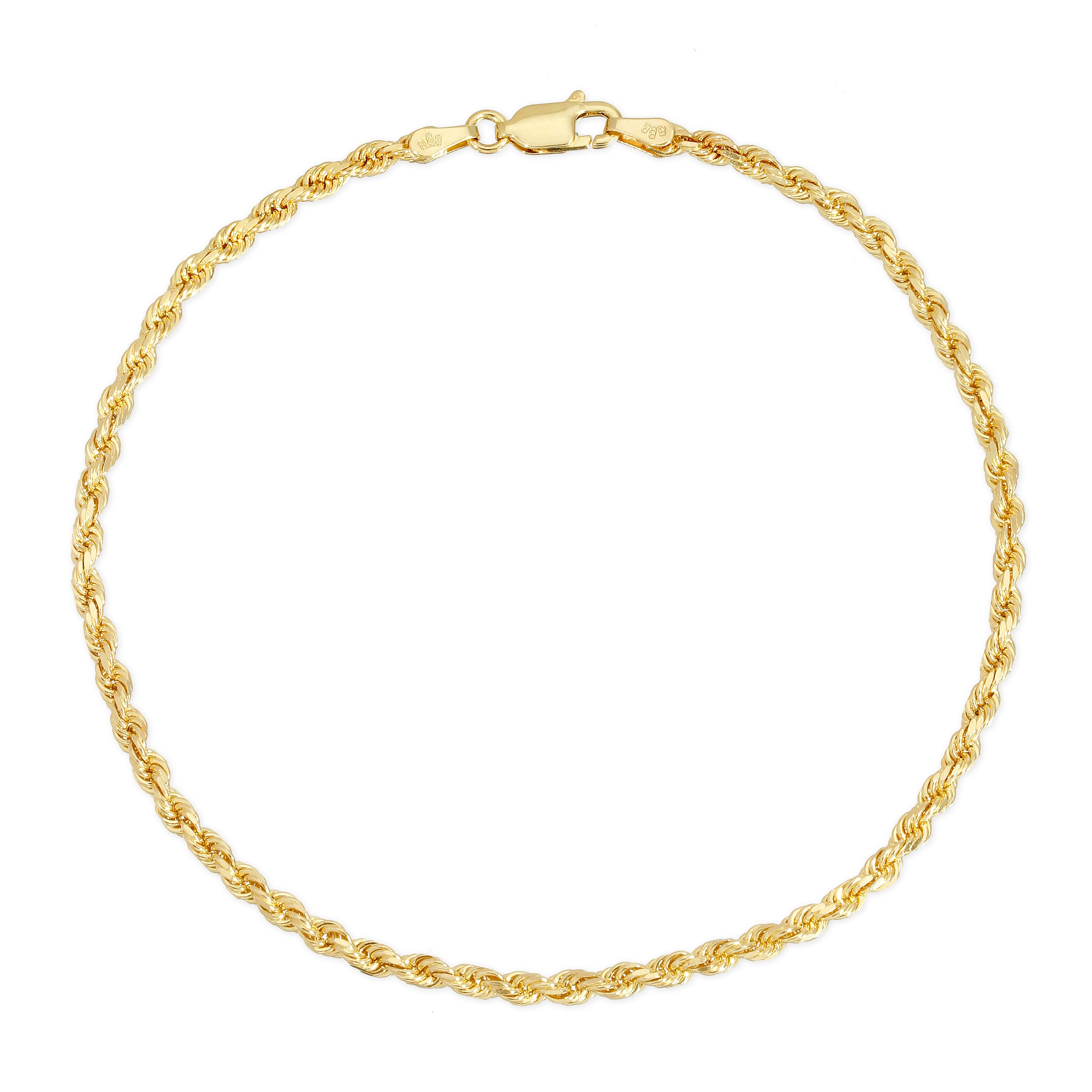 2.5MM Rope Bracelet (Diamond cut) - Saints Gold Co.
