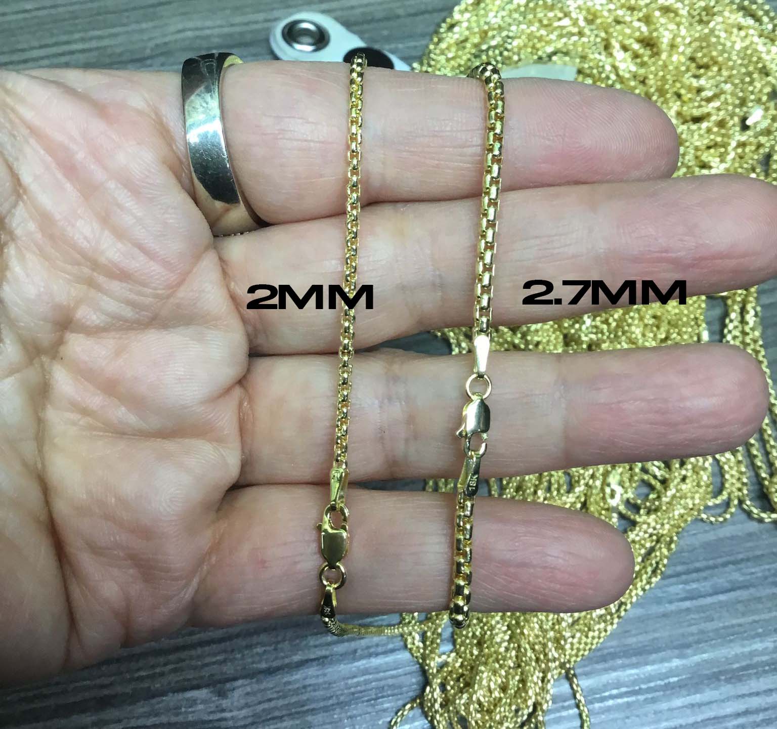 18K Rounded Box Chain (Solid Gold) - Saints Gold Co.