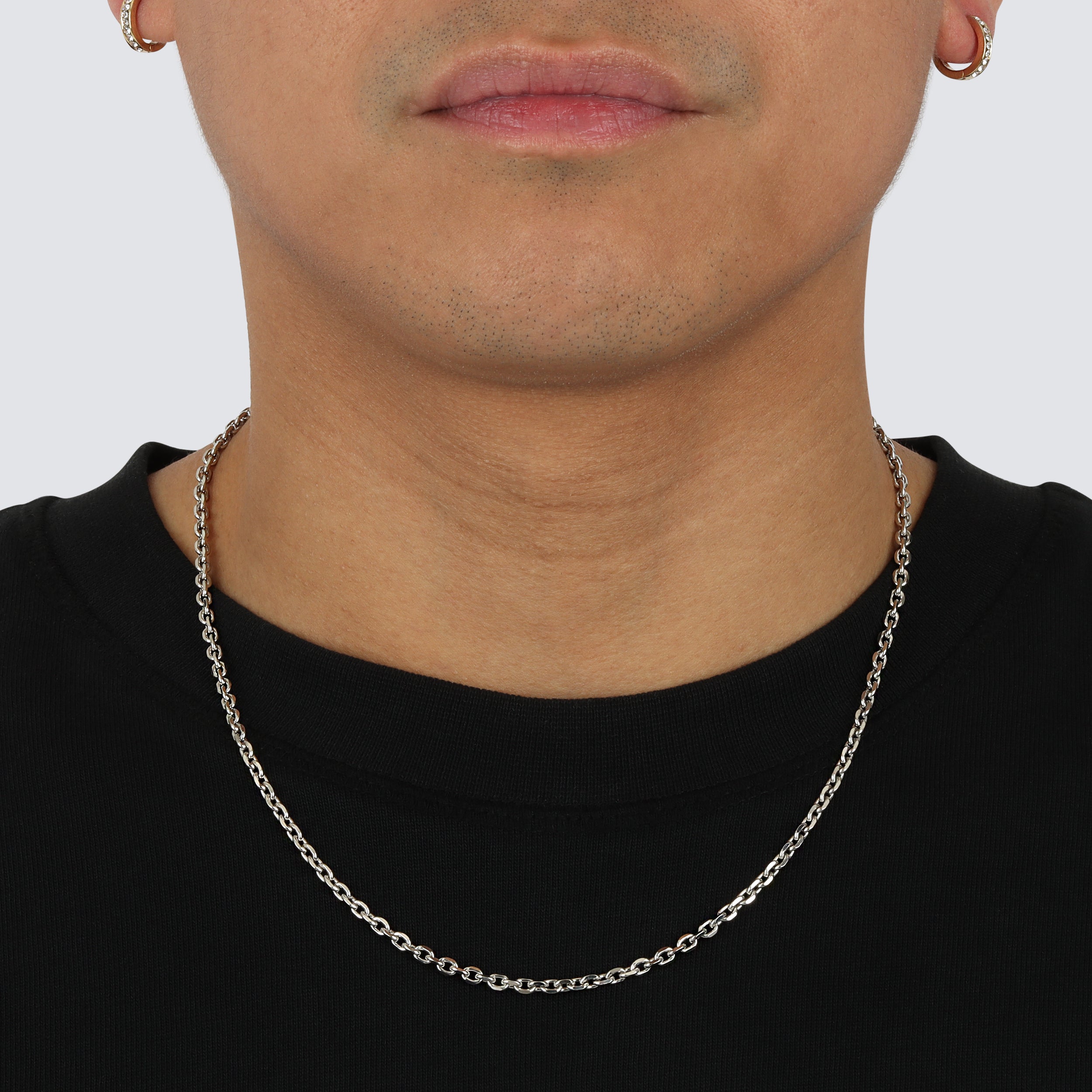 Knife Edge Rolo Chain (Platinum 950) - Saints Gold Co.