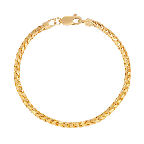 3mm 22kt 22k solid gold franco diamond cut bracelet saints gold co