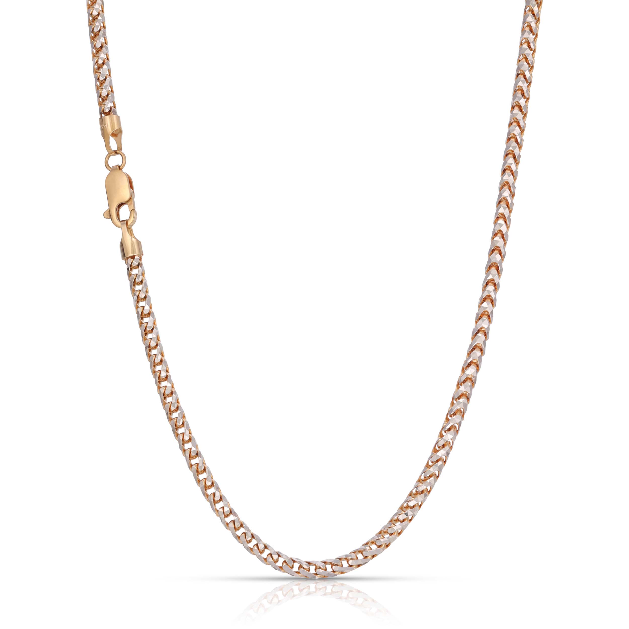 3.0MM Saint Franco Chain Two-Tone (Prism Cut) - Saints Gold Co.