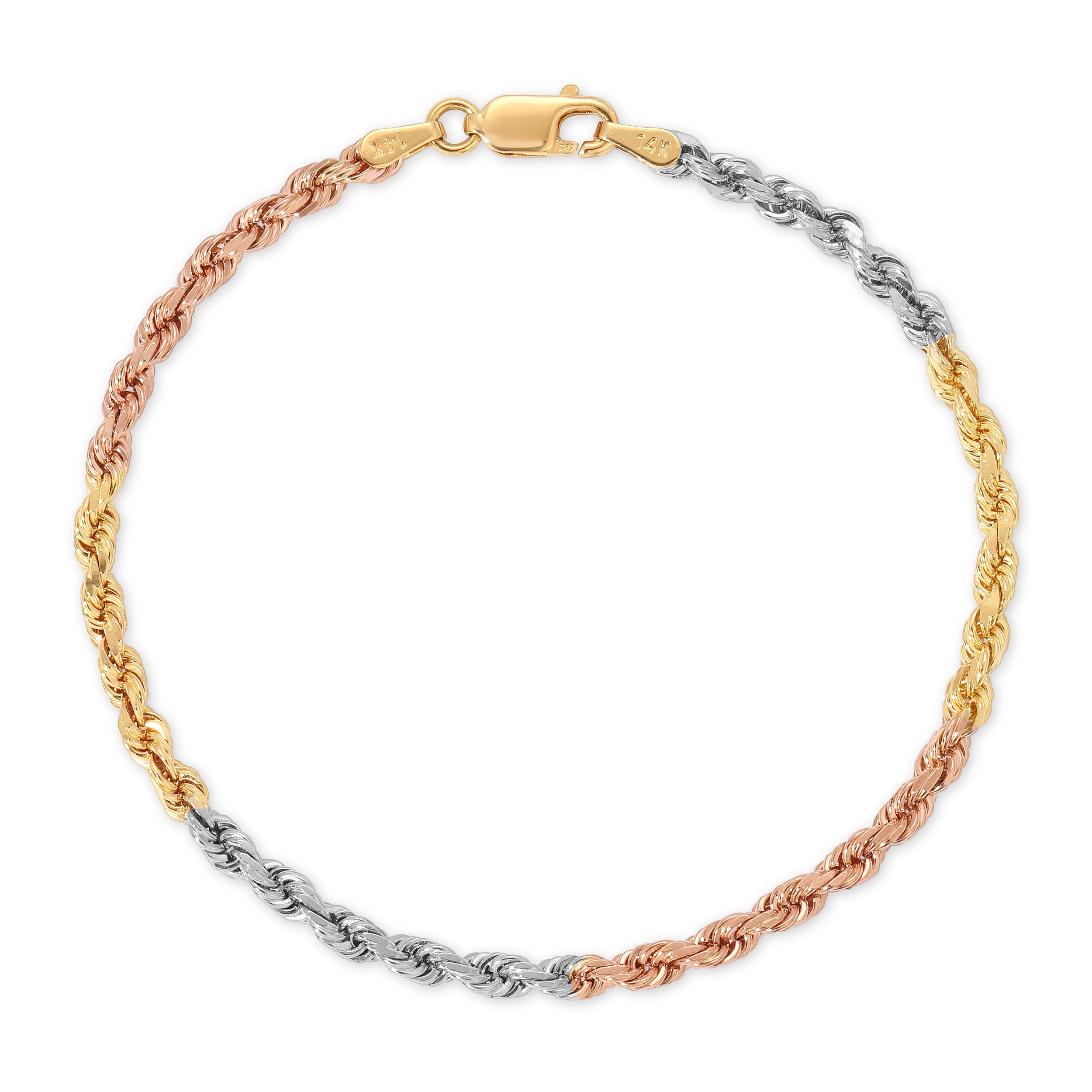 3.0MM Rope Bracelet (Diamond cut) - Saints Gold Co.