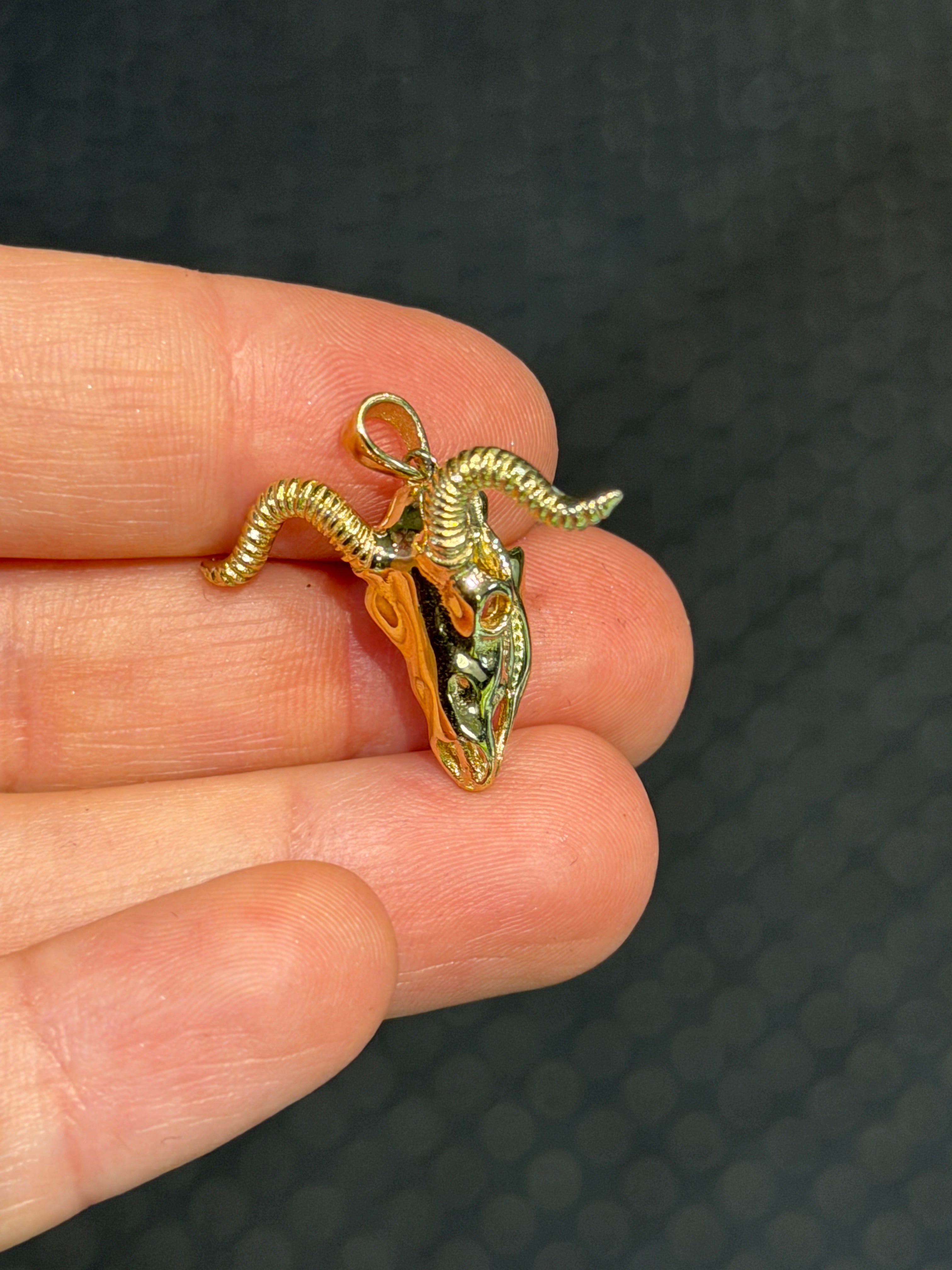 14K Solid Gold Ram Pendant
