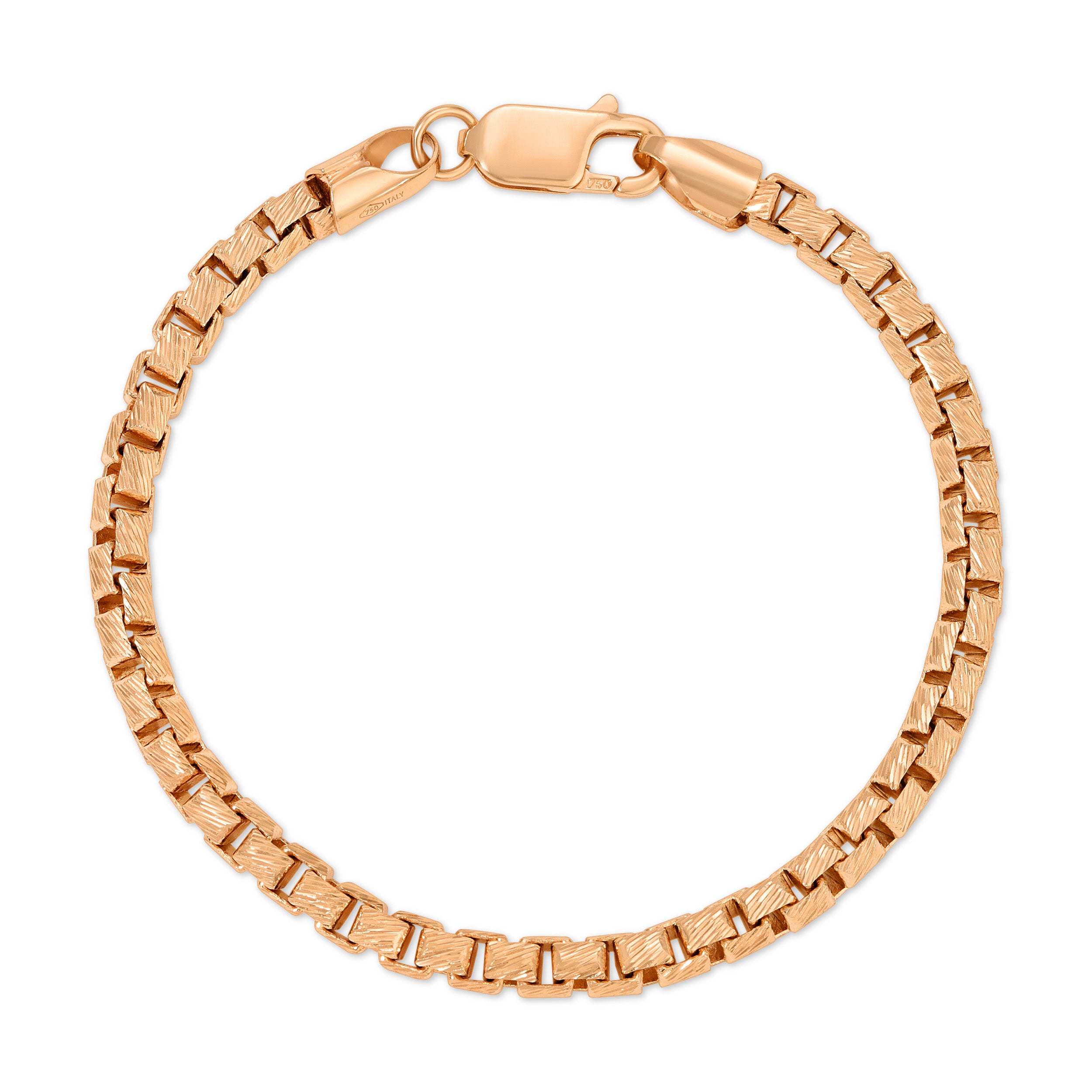 14K Rounded Box Diamond Cut Bracelets - Saints Gold Co.