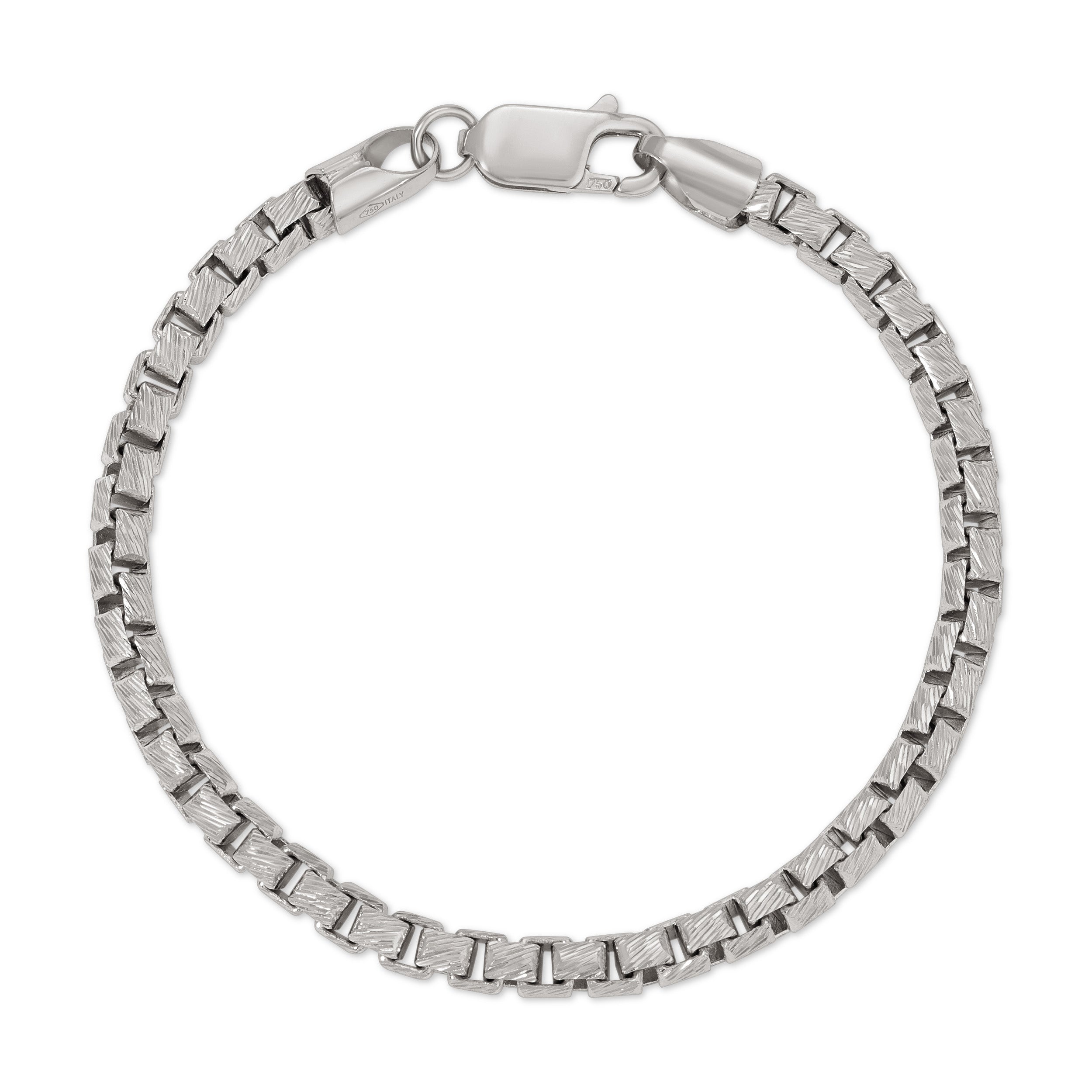 14K Rounded Box Diamond Cut Bracelets - Saints Gold Co.