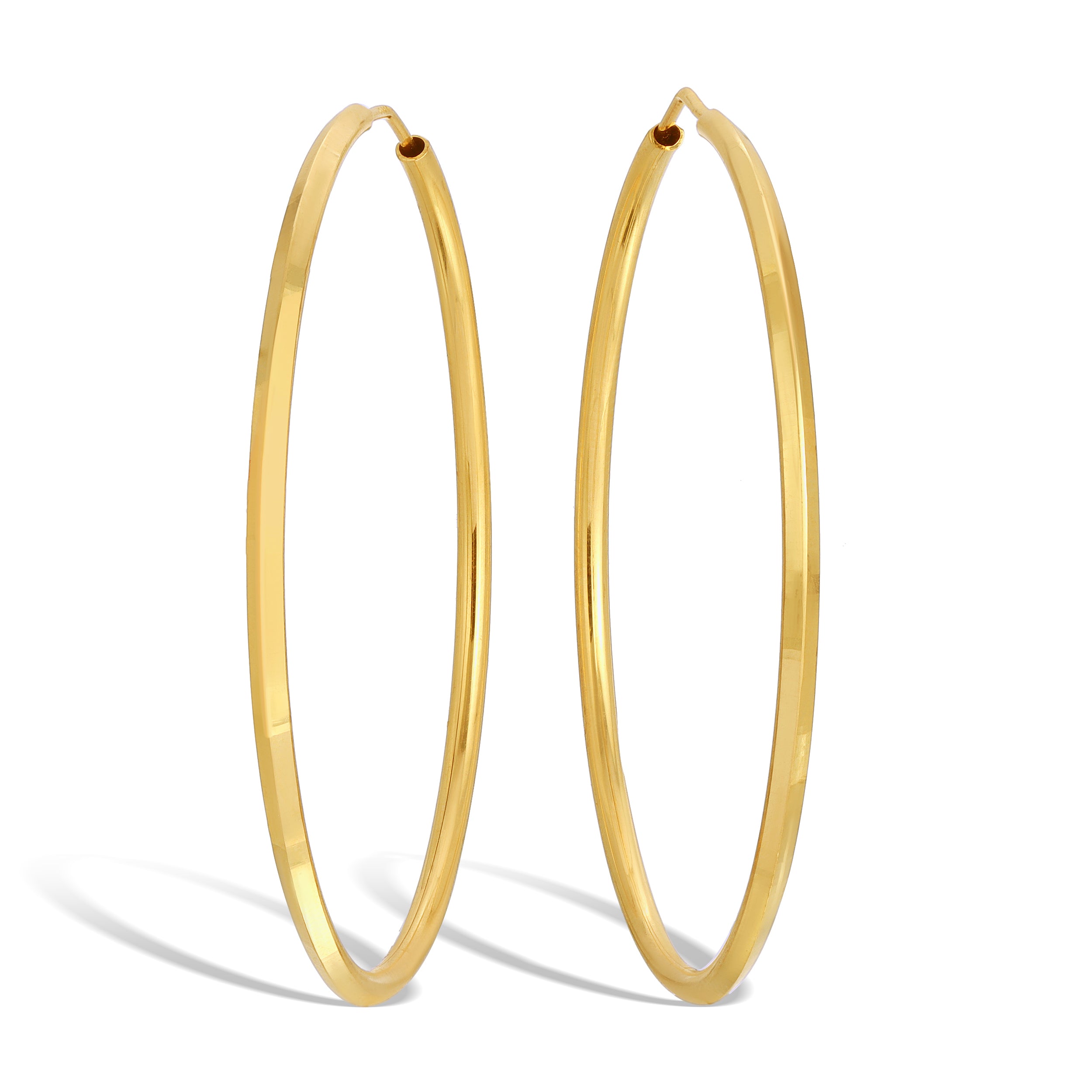 2.0MM Mirror Cut Endless Hoops - Saints Gold Co.