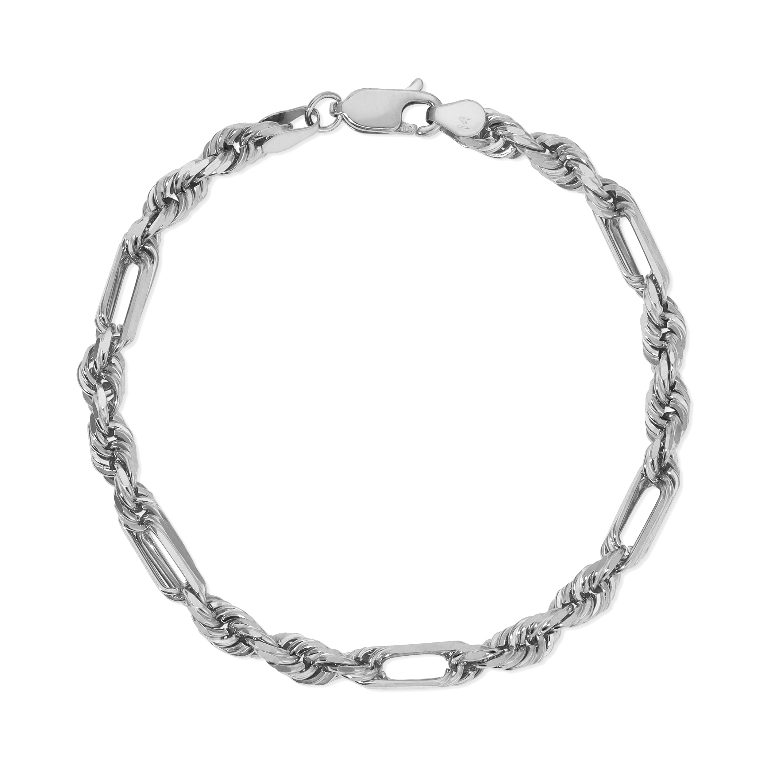 4.0MM Figarope Bracelet (Diamond Cut) - Saints Gold Co.