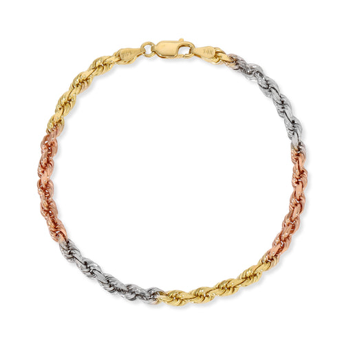 4.0MM Rope Bracelet (Tri Color) - Saints Gold Co.