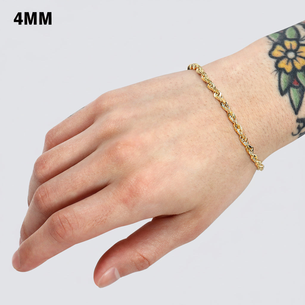22K Rope Bracelet (Solid Gold) - Saints Gold Co.