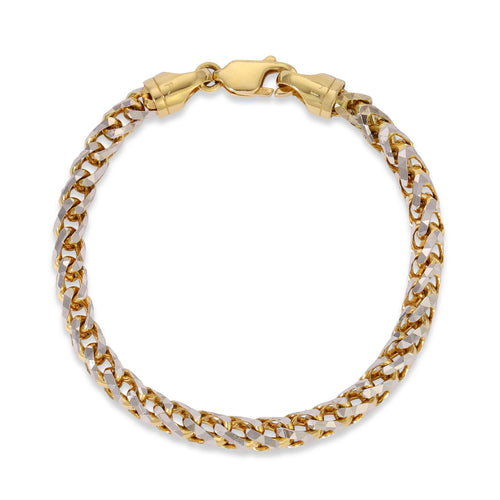 4.0MM Saint Franco Bracelet Two-Tone (Prism Cut) - Saints Gold Co.
