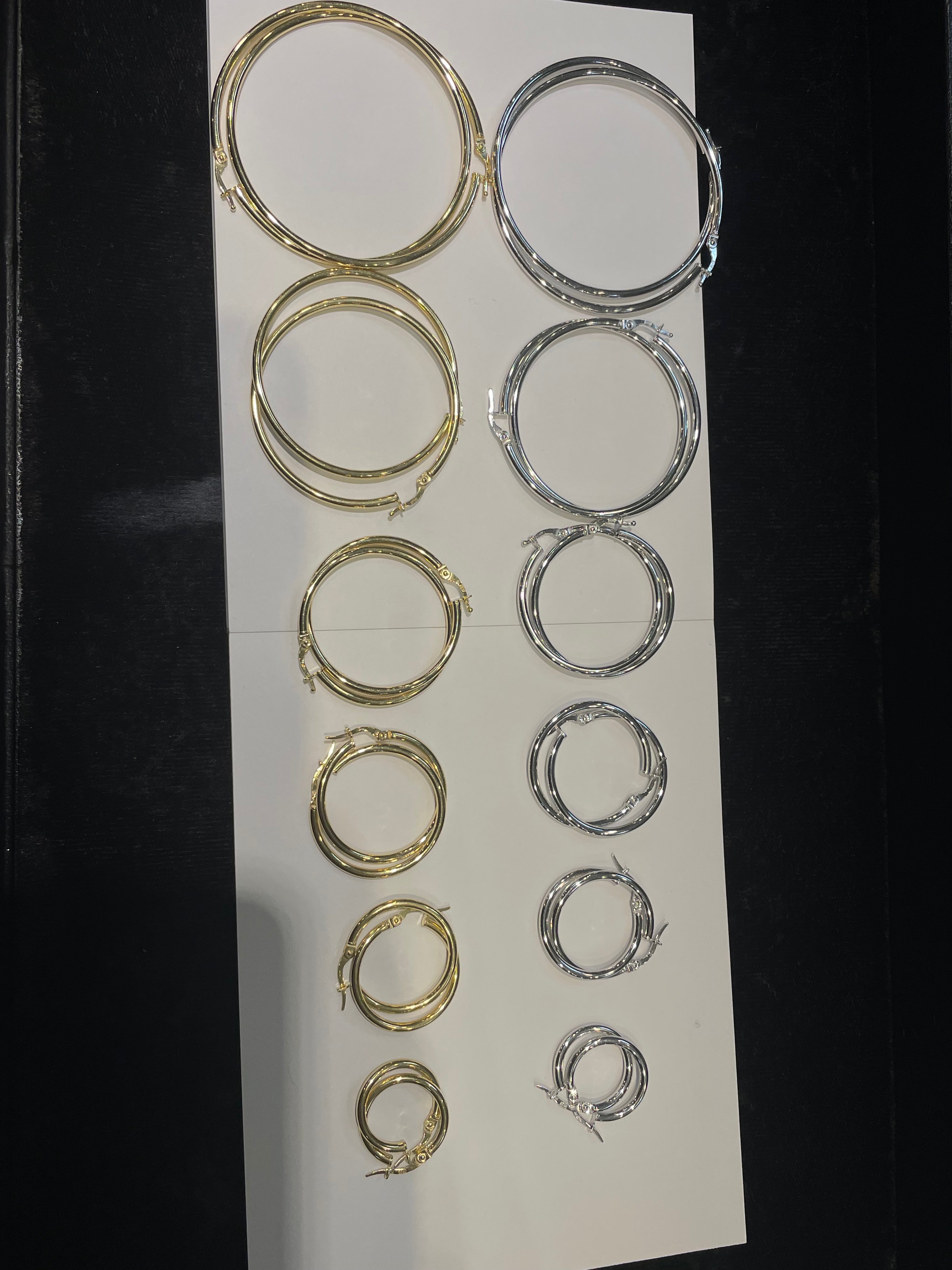 High Polished Tube Hoops 18K