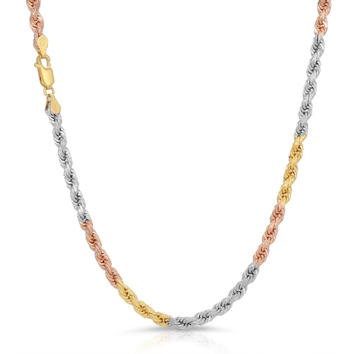 5.0MM Rope Chain (Tri Color) - Saints Gold Co.