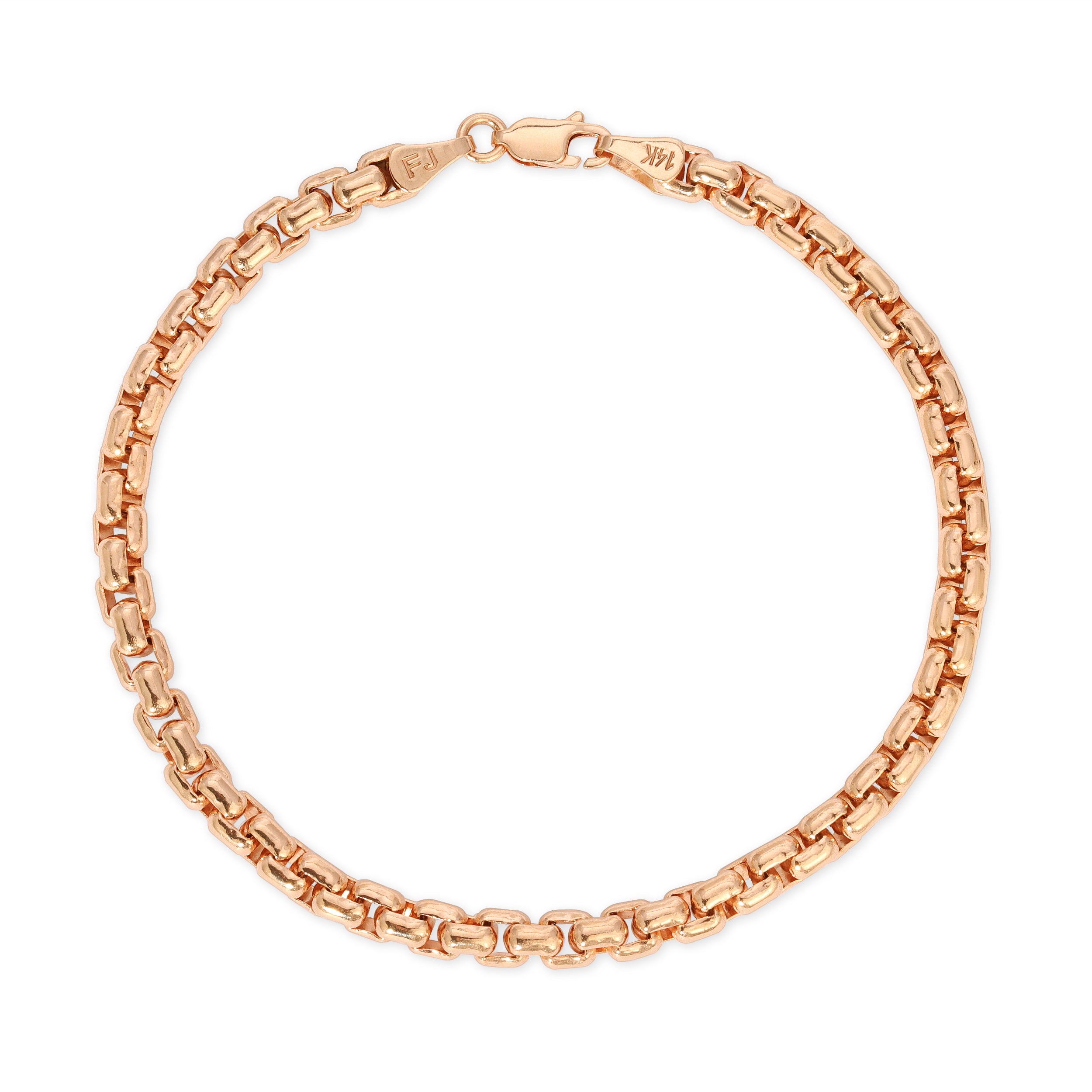 4.0MM Rounded Box Bracelet - Saints Gold Co.
