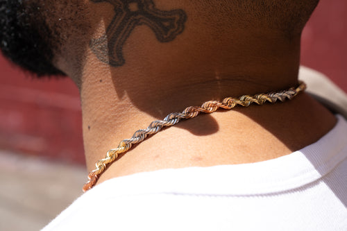 7.0MM Rope Chain (Tri-Color) - Saints Gold Co.