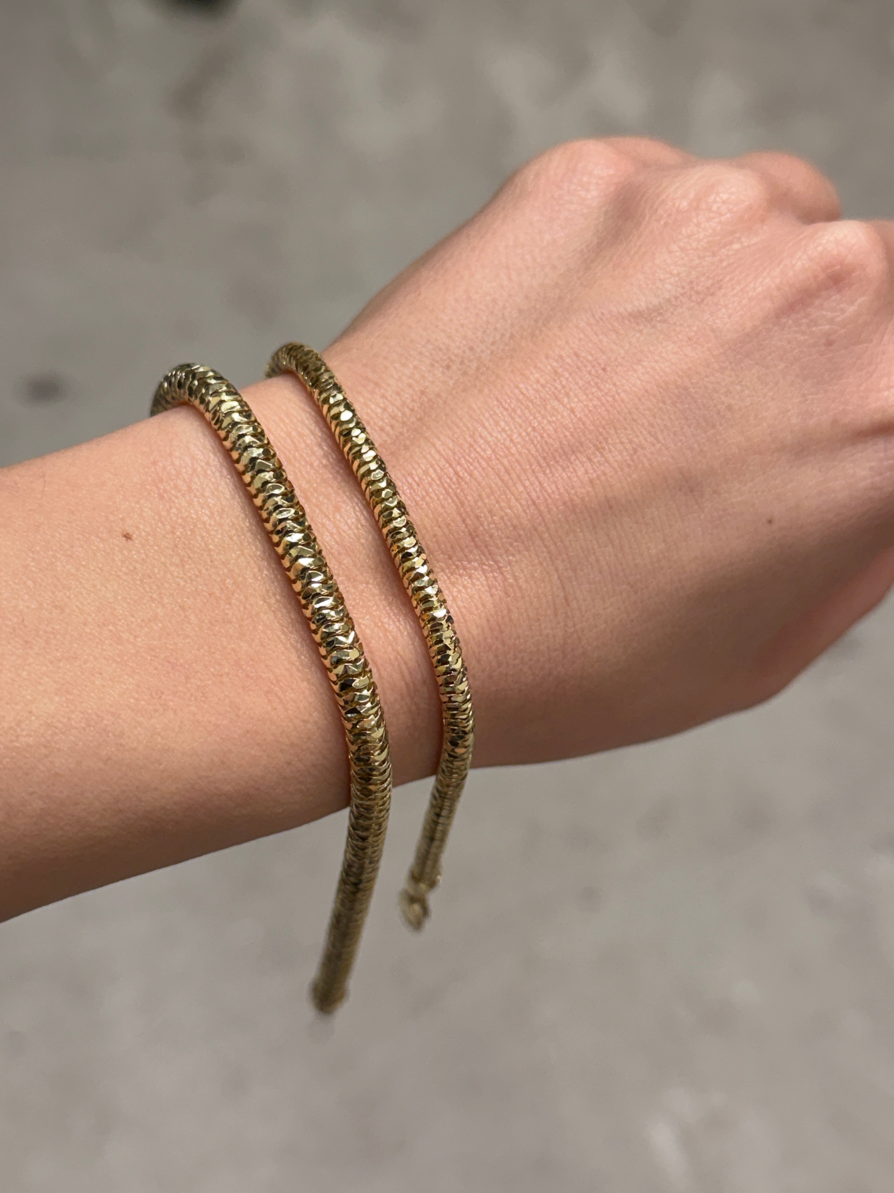 4.0MM Crystal Cut Snake Bracelet