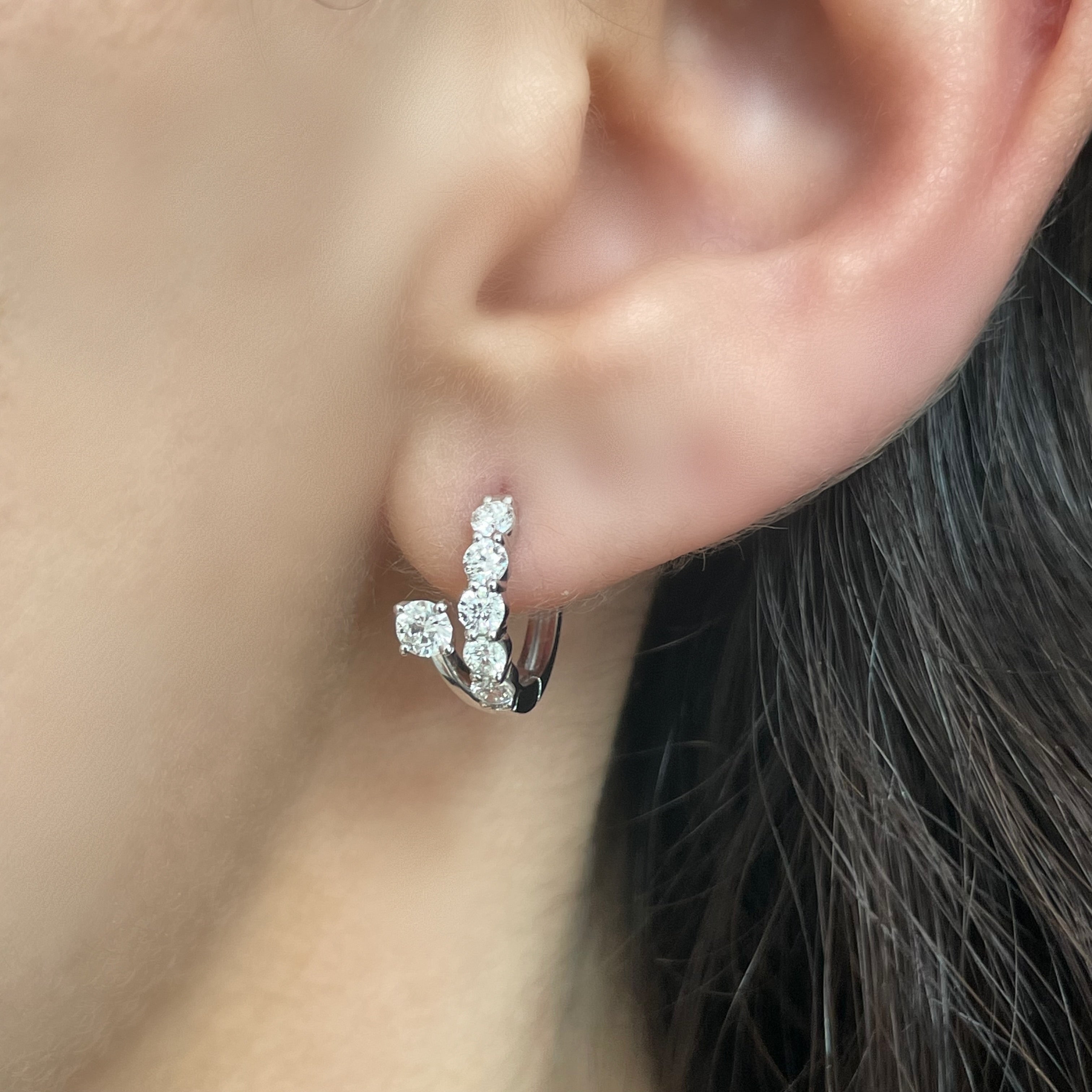 Sparkler Natural Diamond Hoops Solid Gold