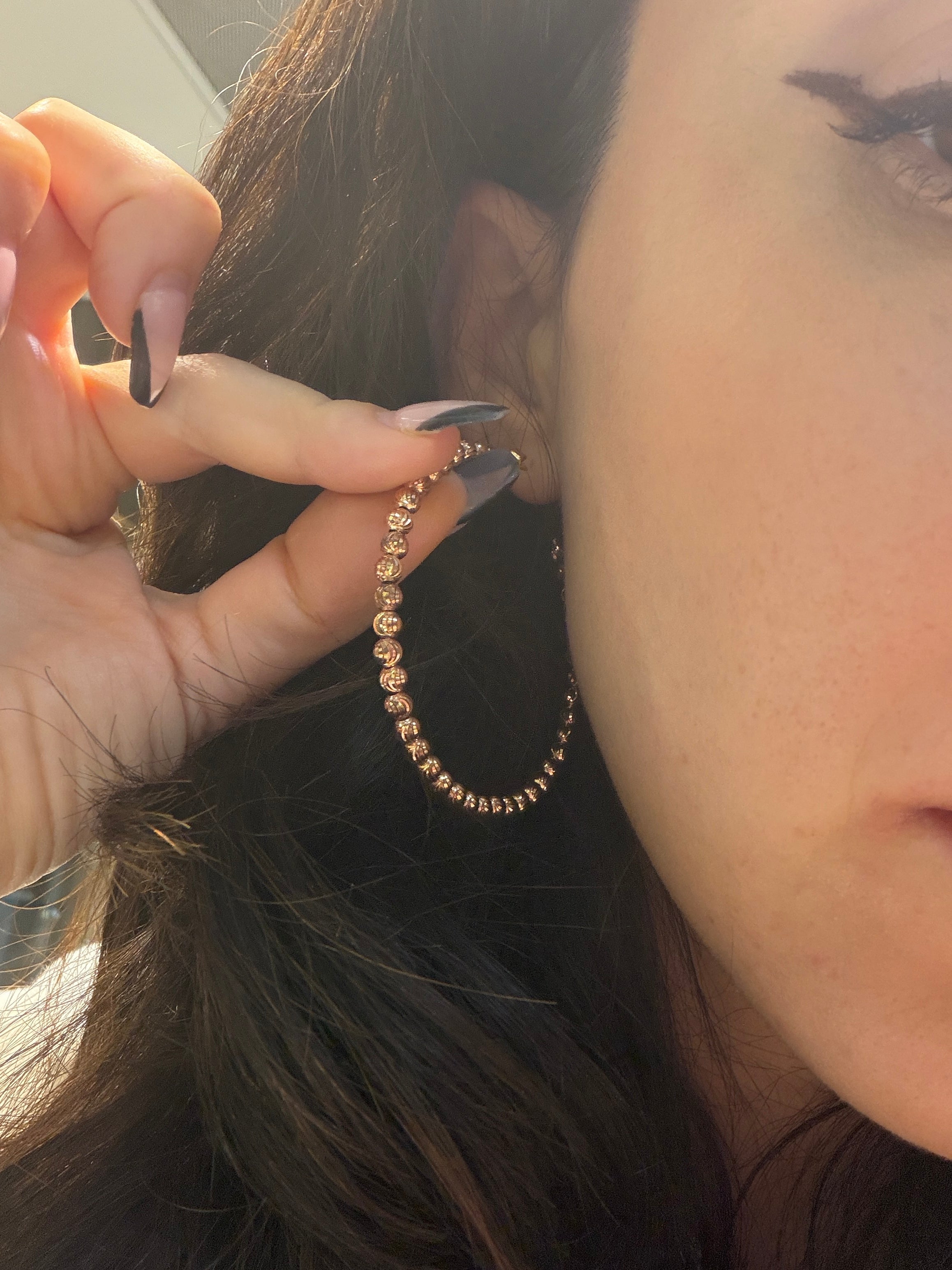 4.0MM Moonbead Hoops