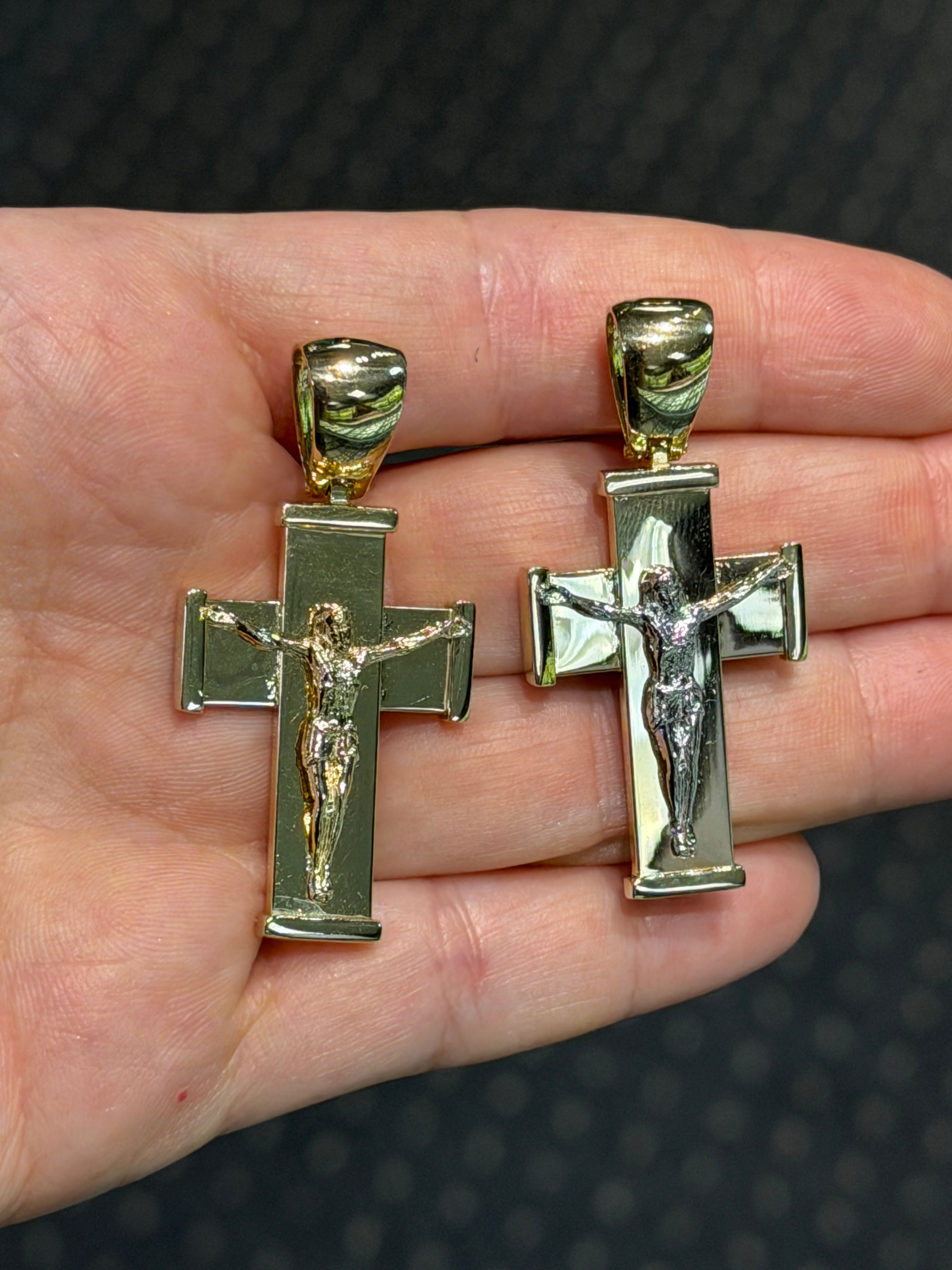 Wide Cross Pendant 14K Gold