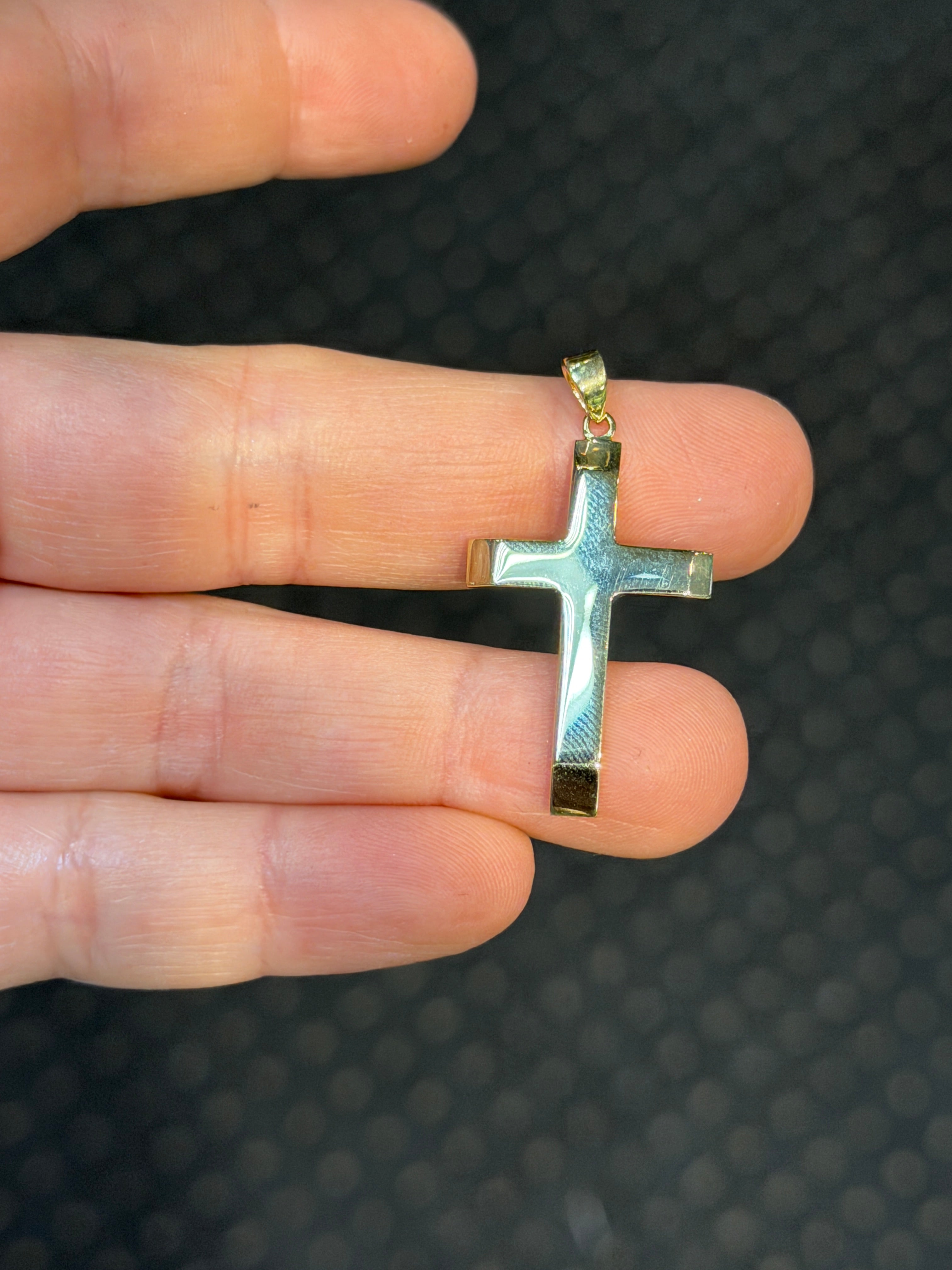 Slant Edge Cross 14K Solid Gold
