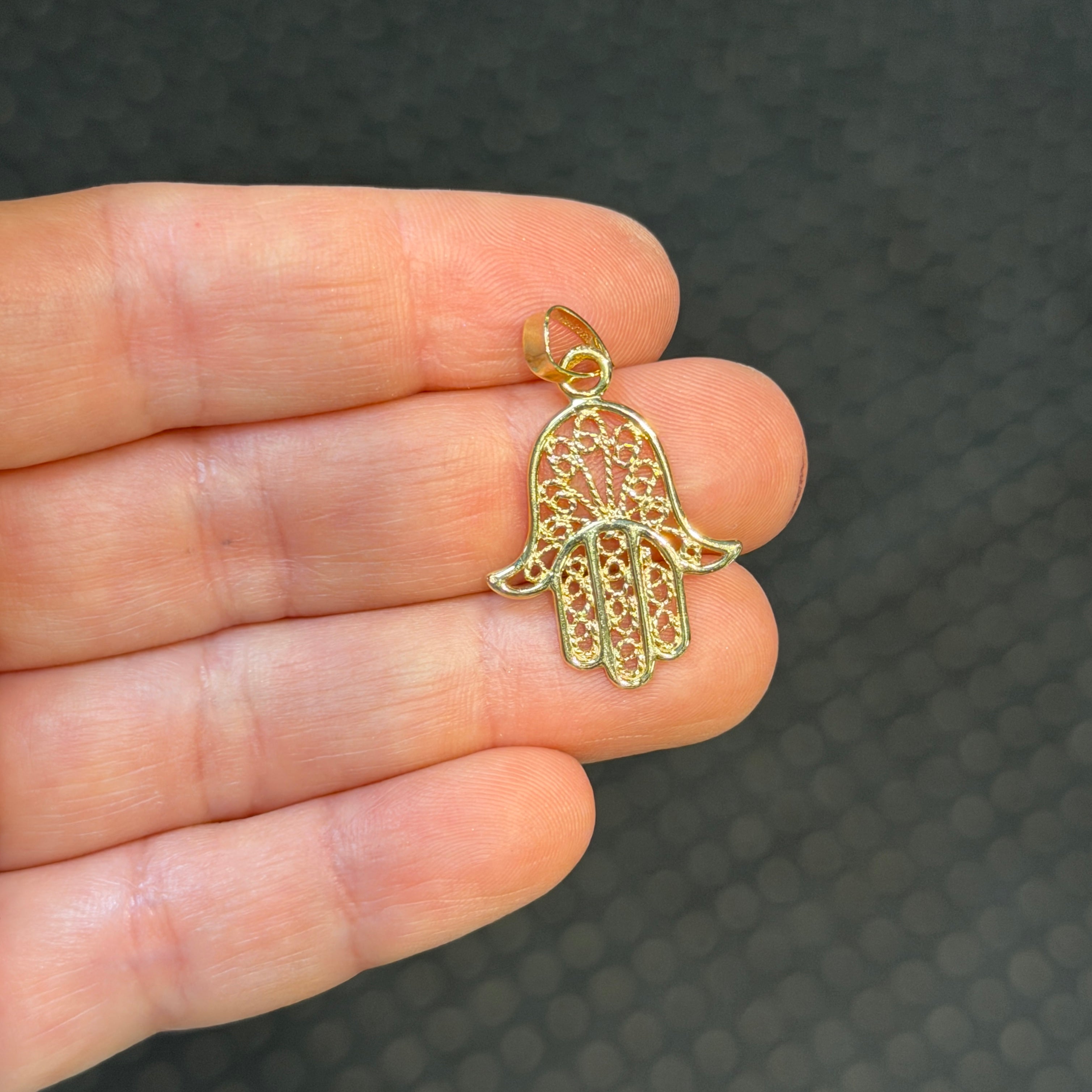31mm Hamsa 14K Gold Pendant