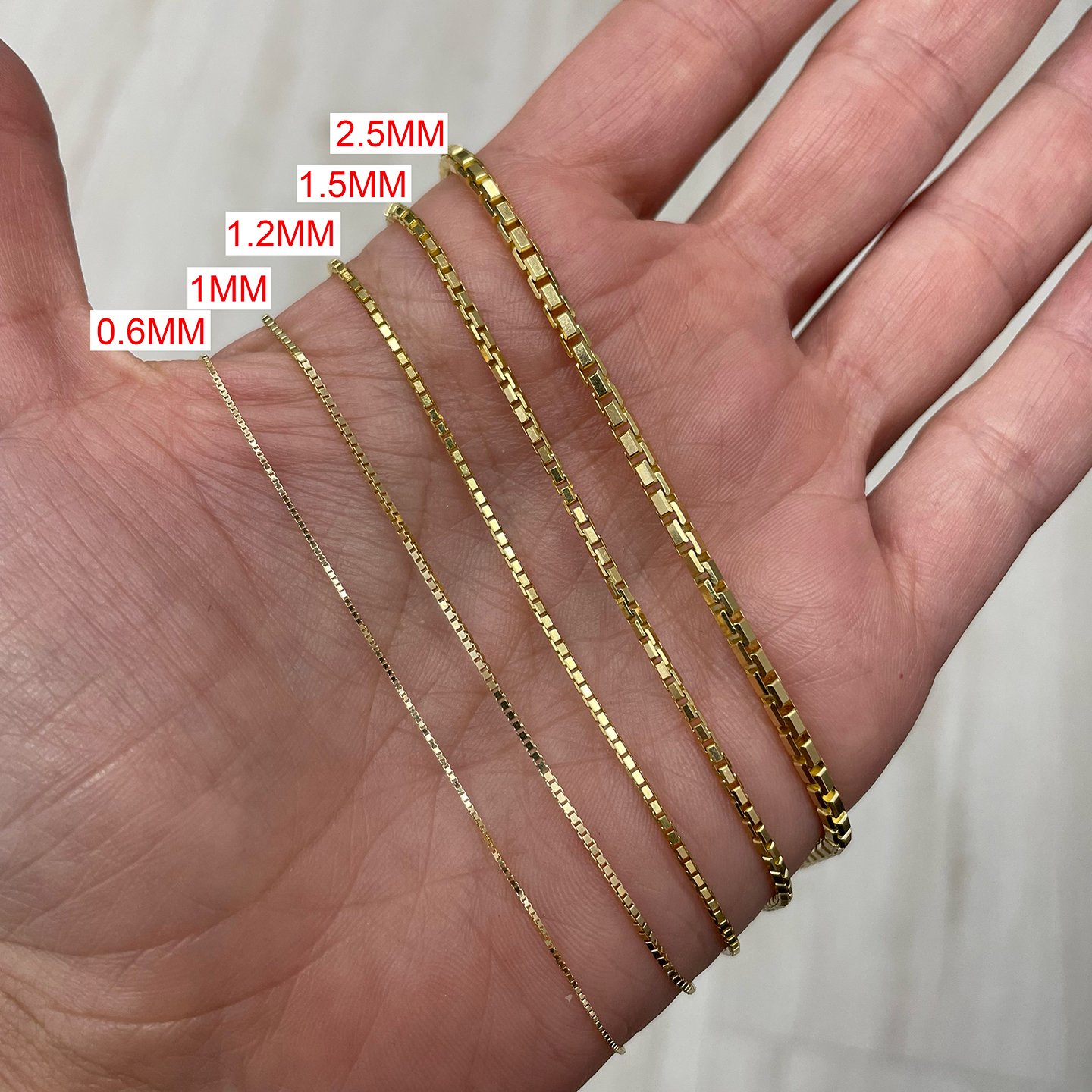 1.5MM Classic Box Chain - Saints Gold Co.