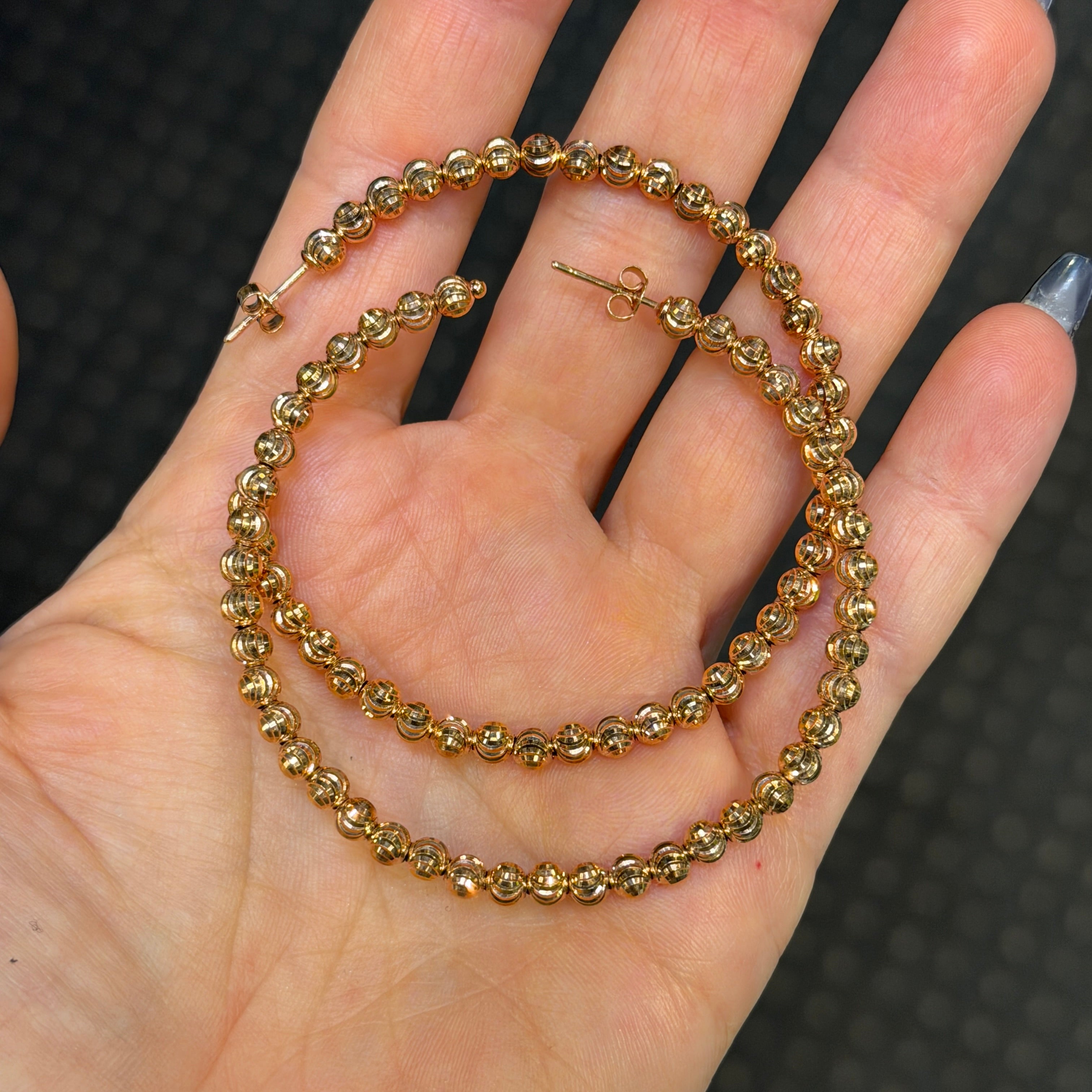 4.0MM Moonbead Hoops