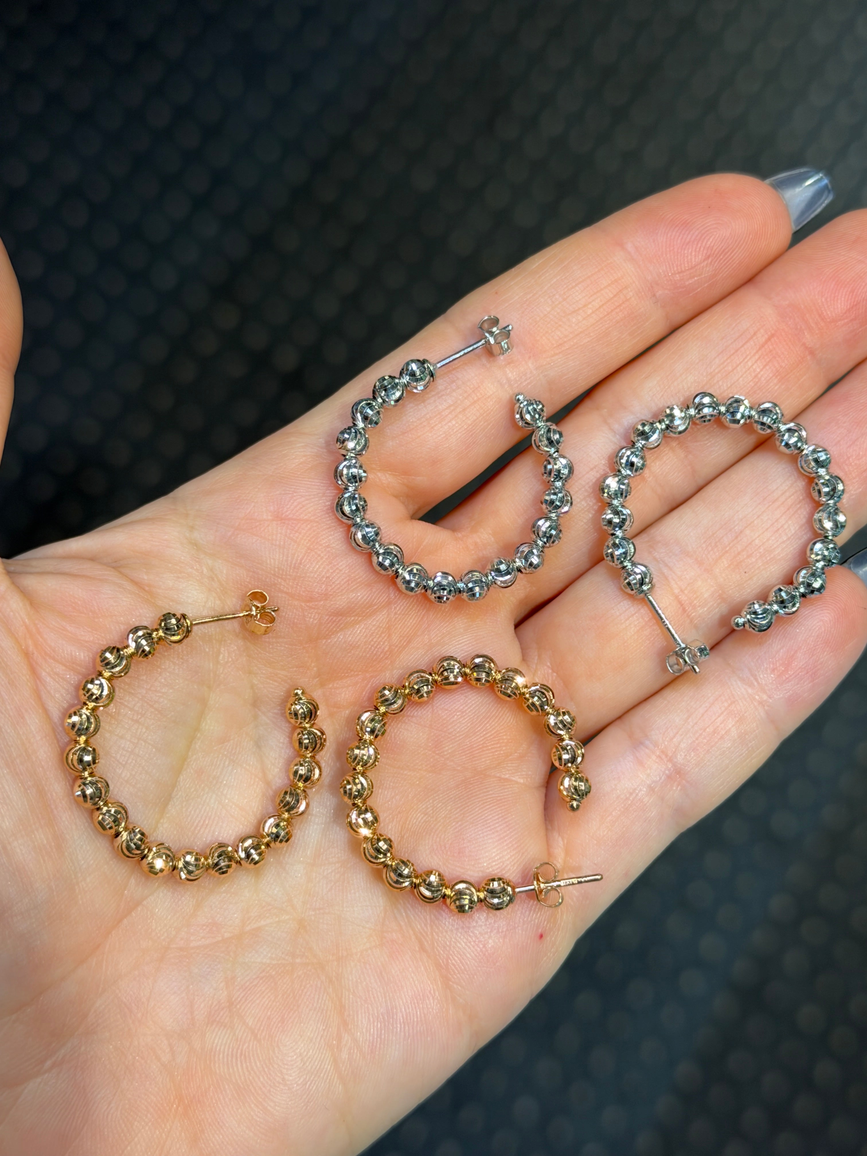 4.0MM Moonbead Hoops