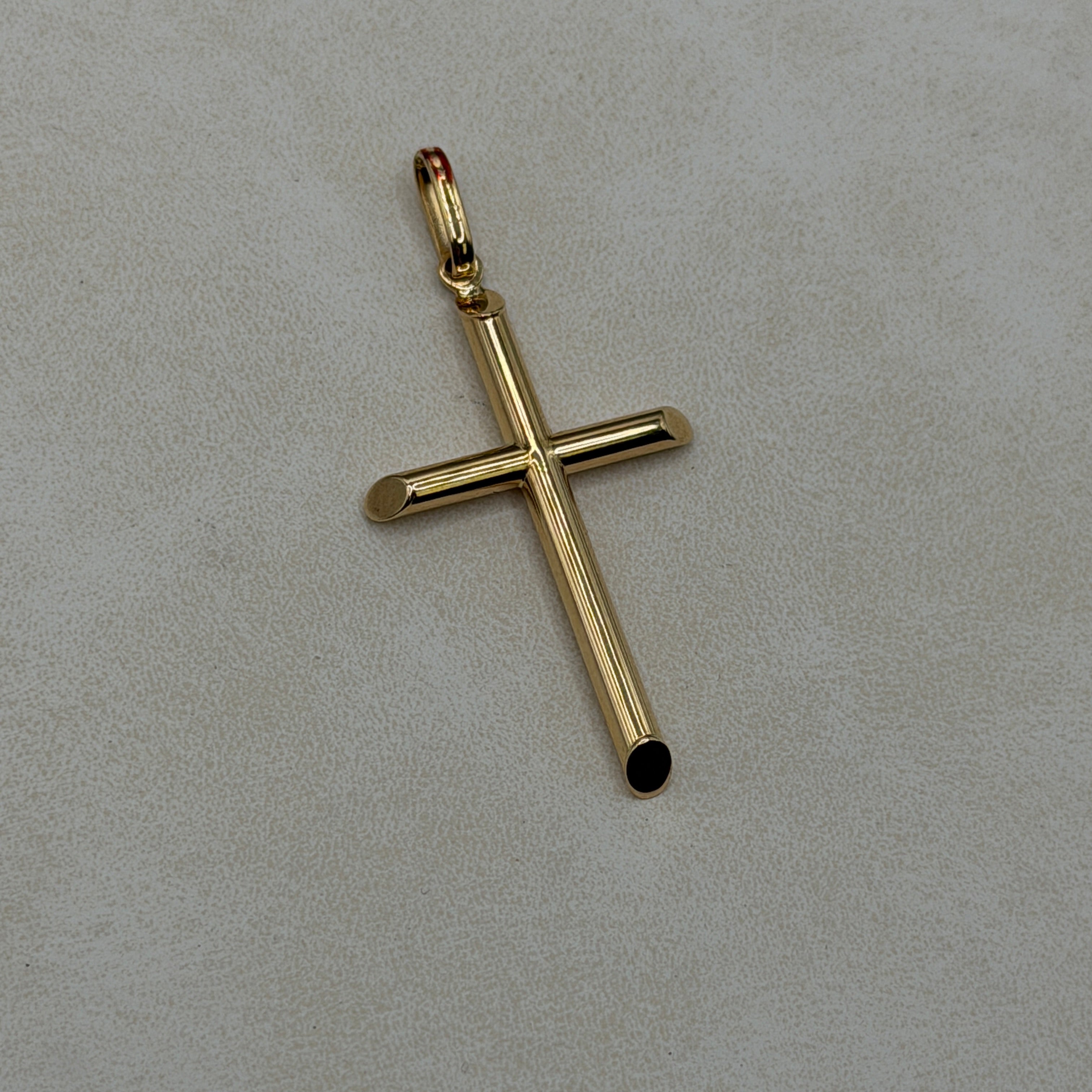 Beveled Edge Cross 18K - Saints Gold Co.