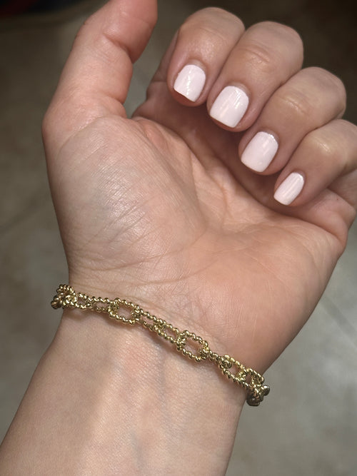 6.3MM Spiral Link Bracelet Solid 14K Gold