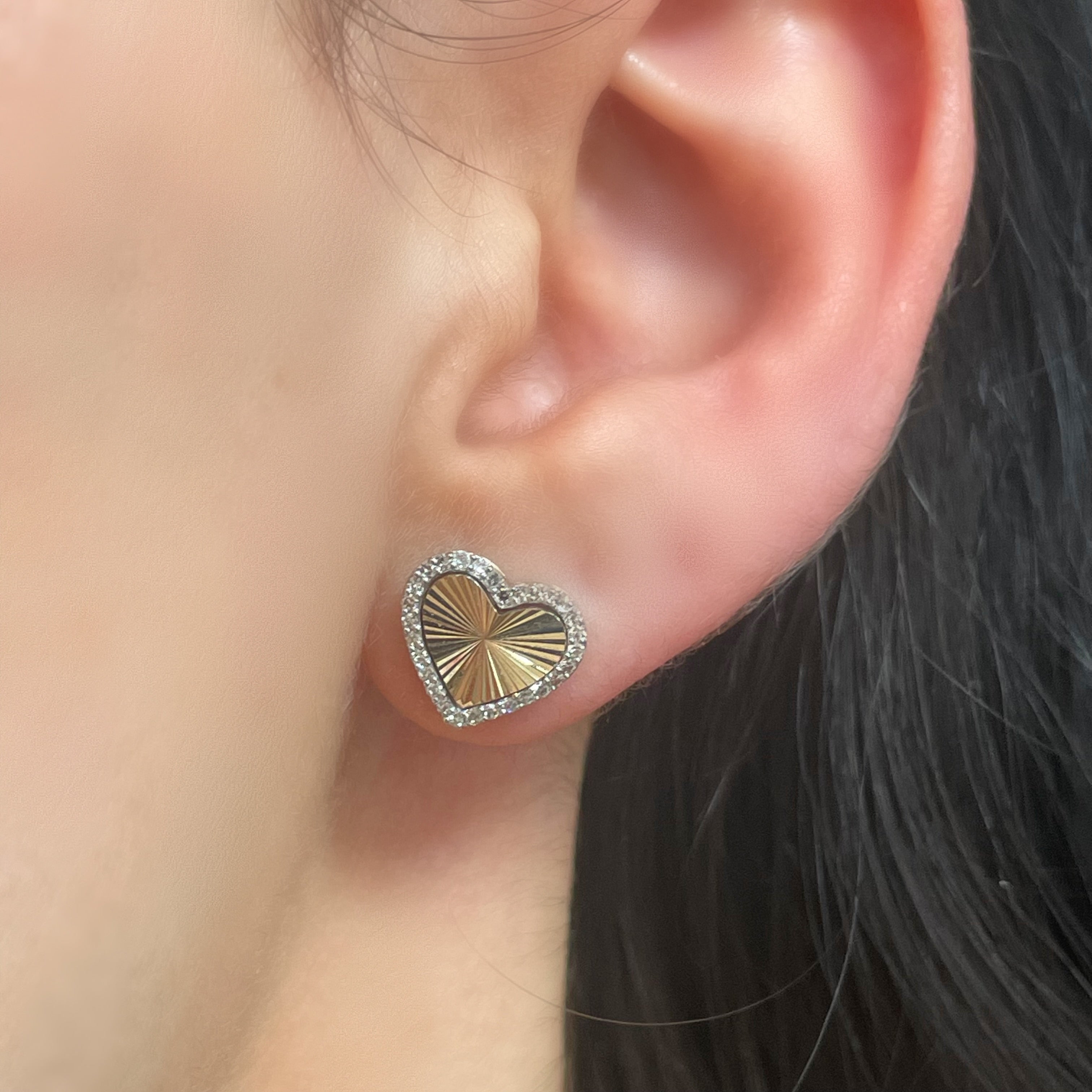 Disc Heart Natural Diamond Studs