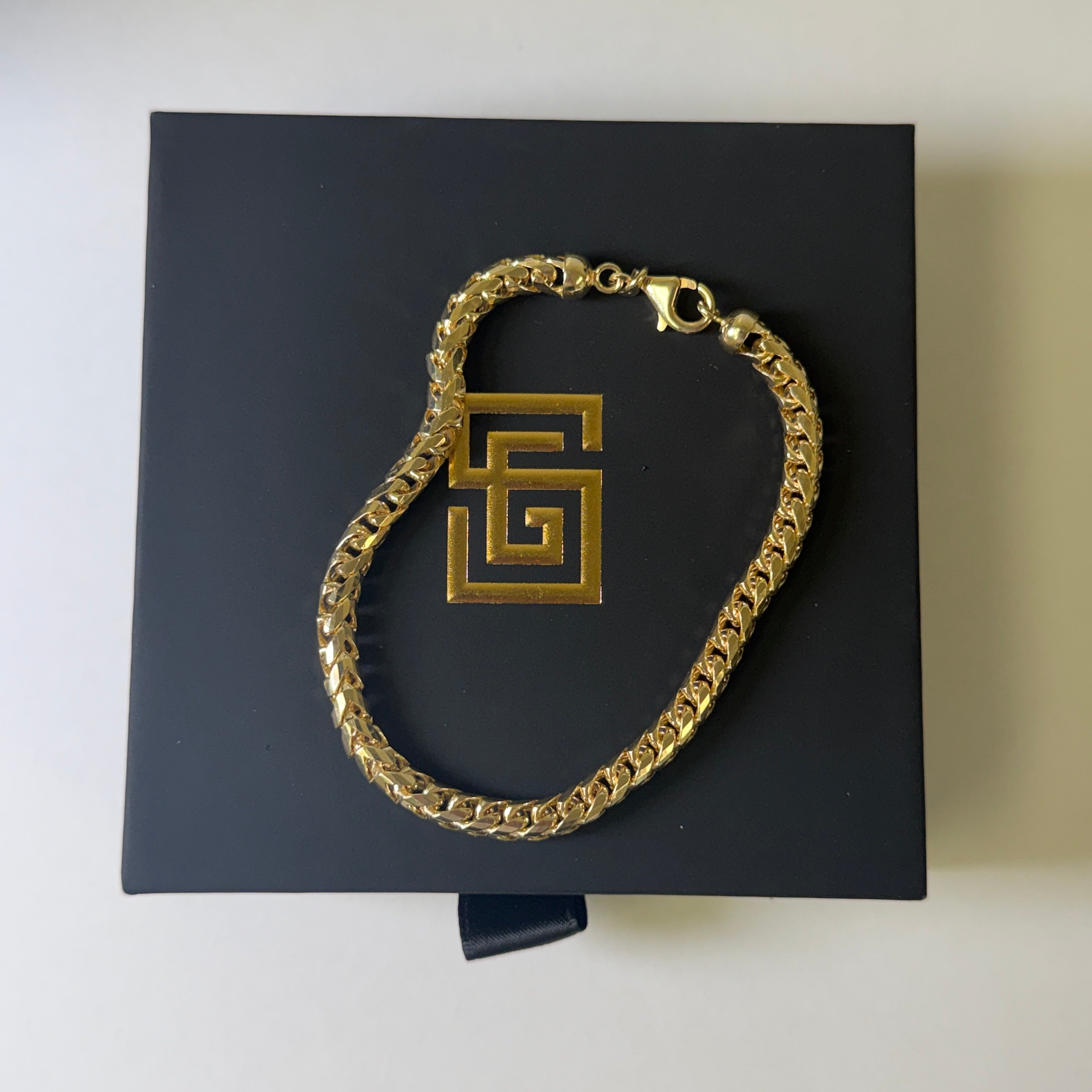 14K 5.0MM Franco Diamond Cut Bracelet 9" (Final Sale) - Saints Gold Co.