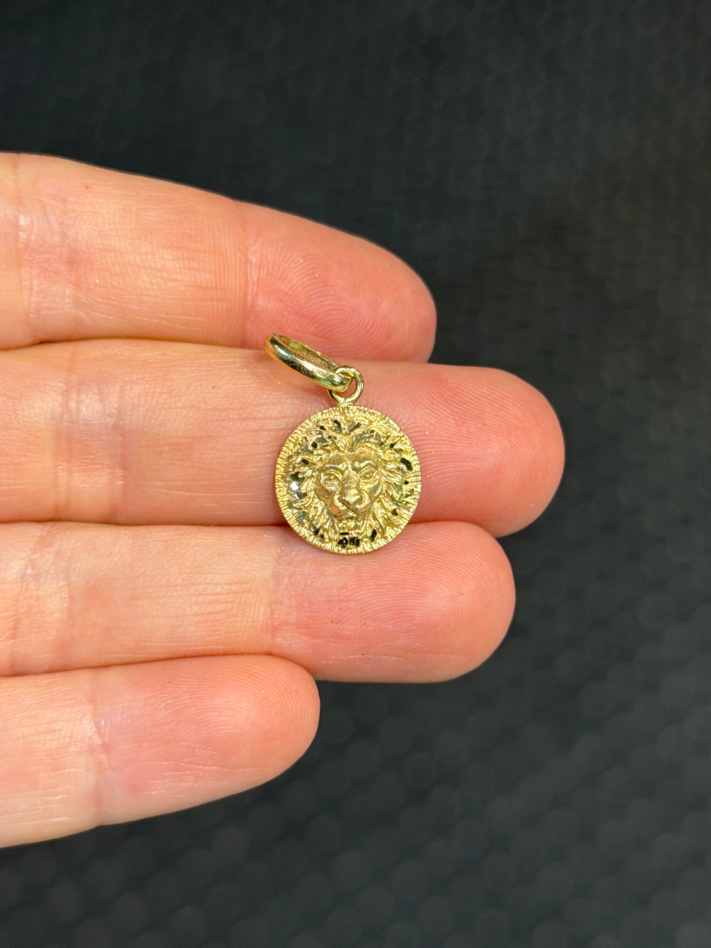 23mm Micro Lion Pendant 14K Gold