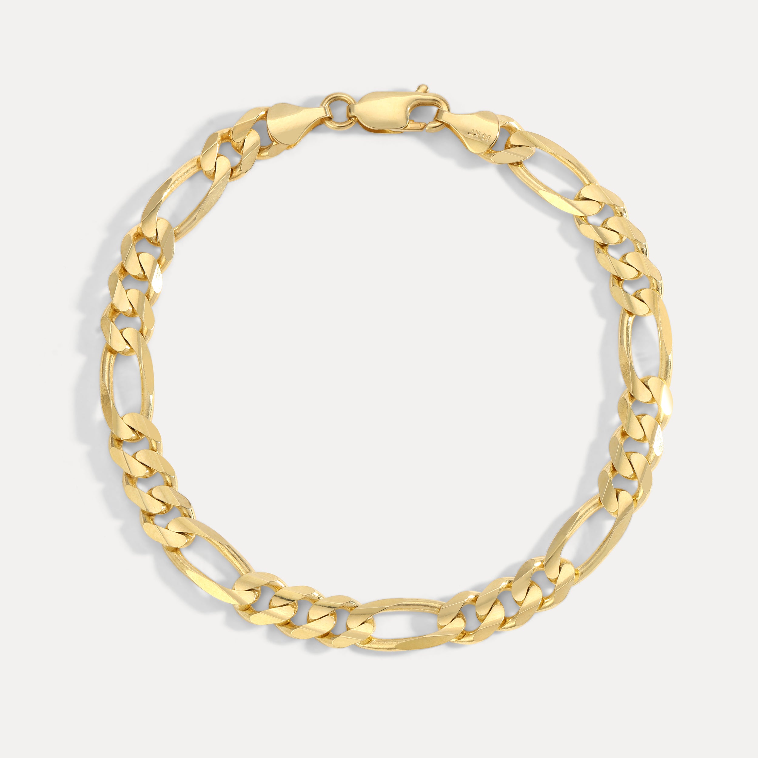 7.0MM Figaro Bracelet (Solid Gold)