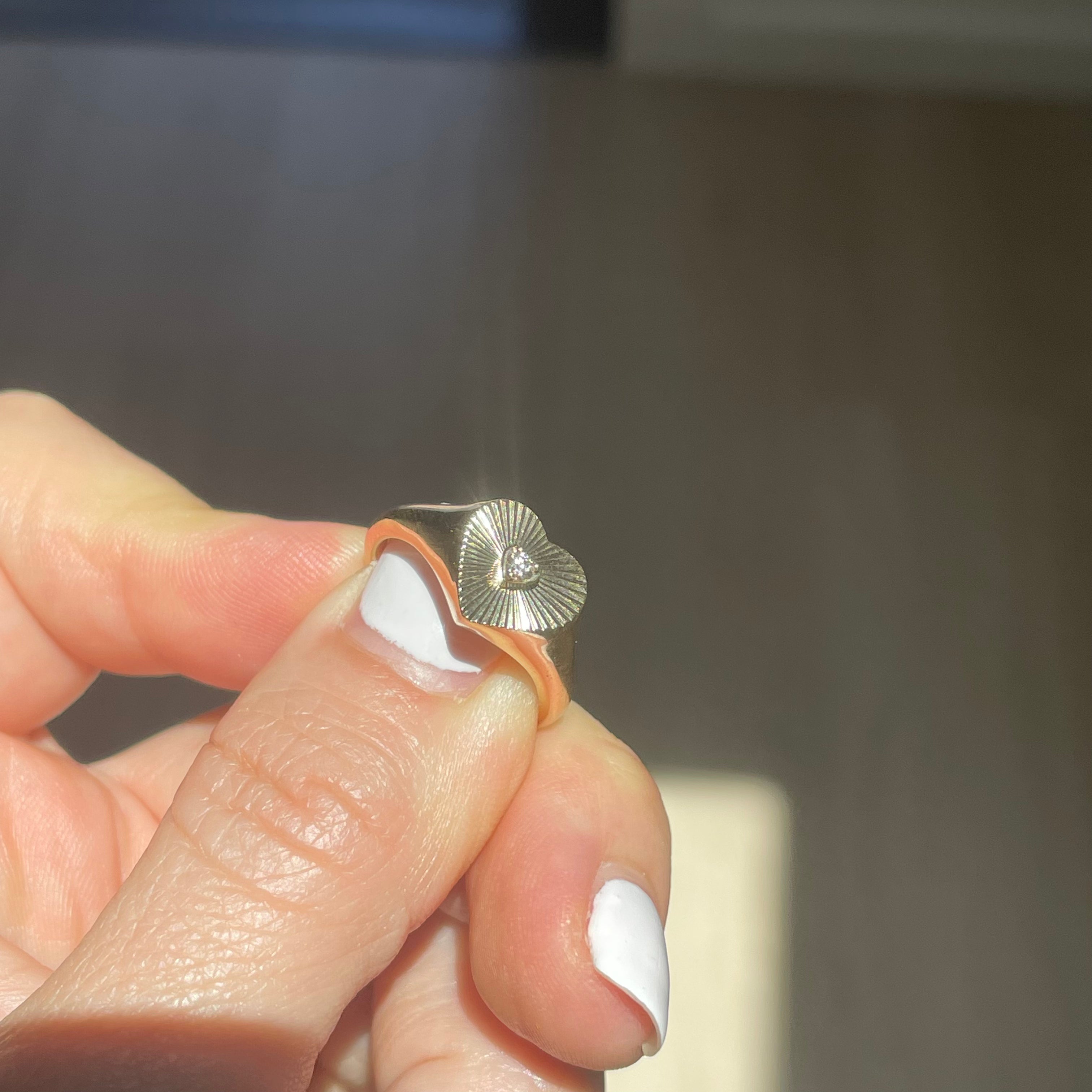 Deep Love Solitaire Diamond Heart Shaped Ring (Final Sale)