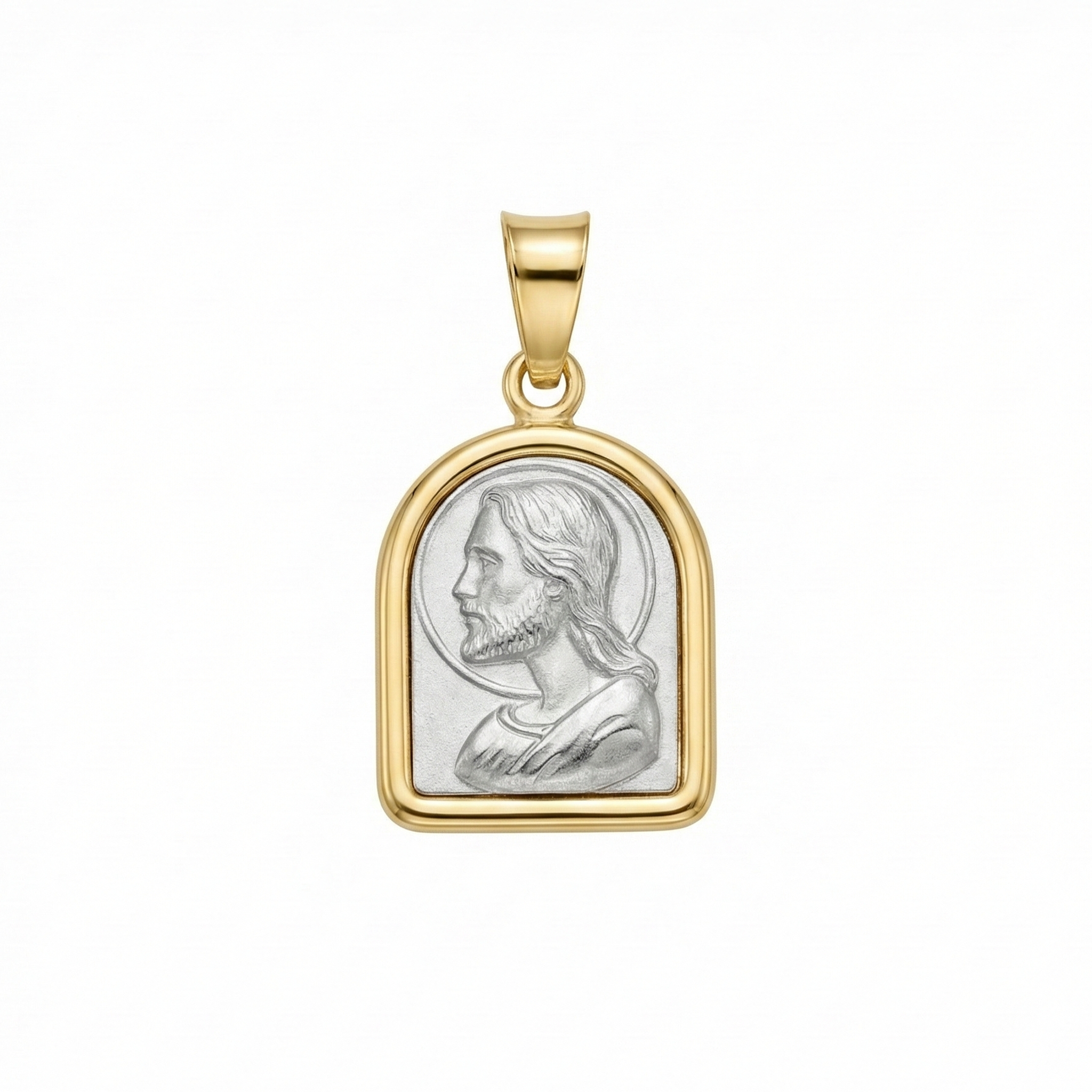 Two-tone Religious Pendant 14K - Saints Gold Co.