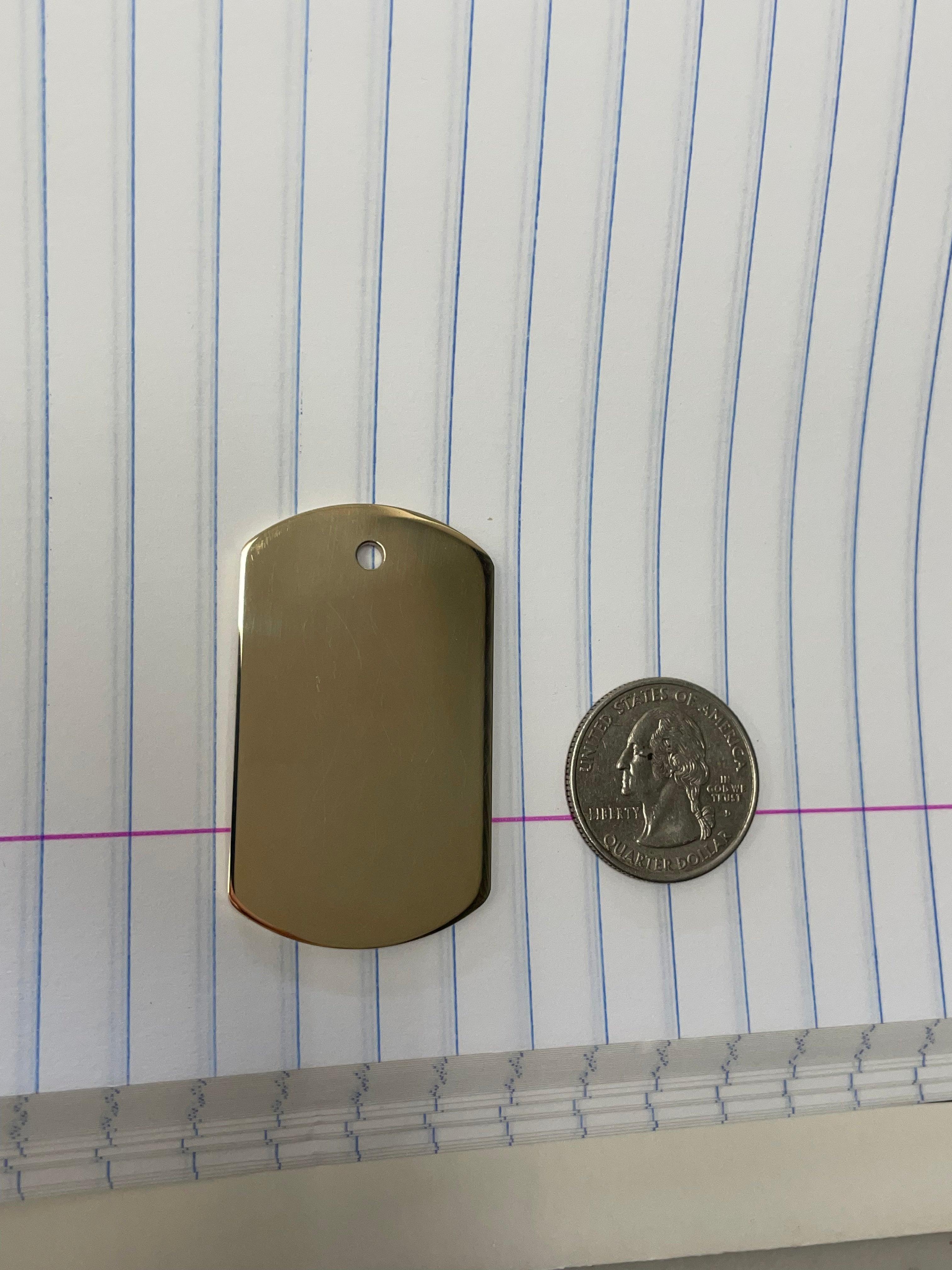 1.5 inch Dog Tag Pendant (Medium) - Saints Gold Co.