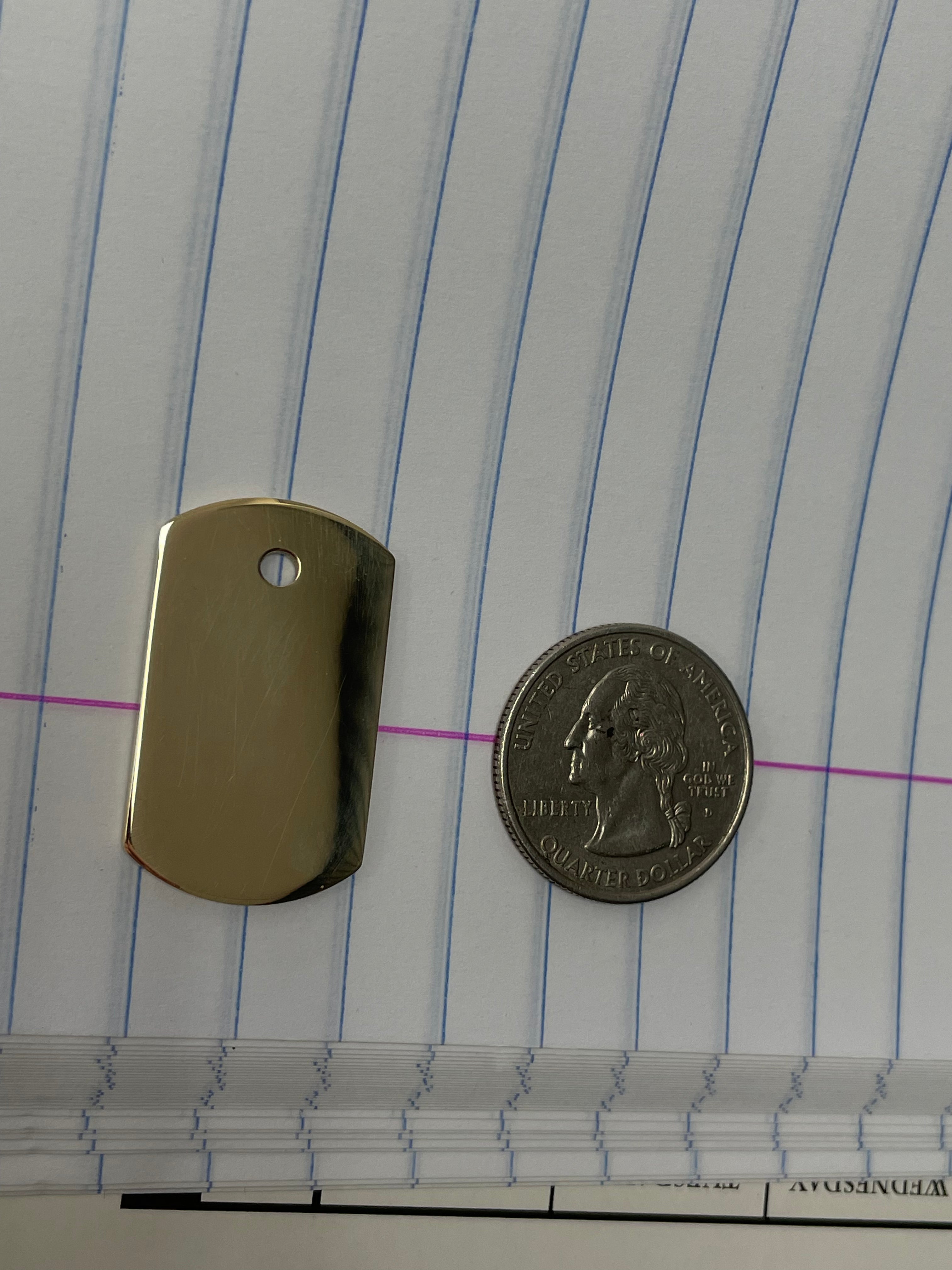 1.25 inch Dog Tag Pendant (Small) - Saints Gold Co.