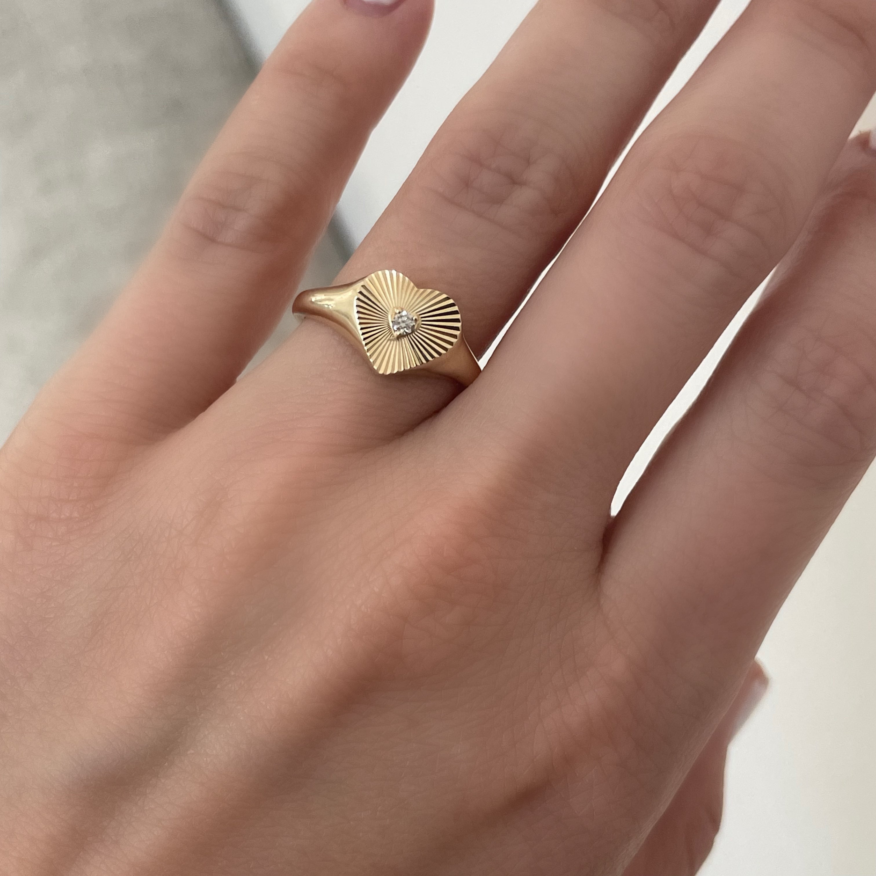 Deep Love Solitaire Diamond Heart Shaped Ring (Final Sale)