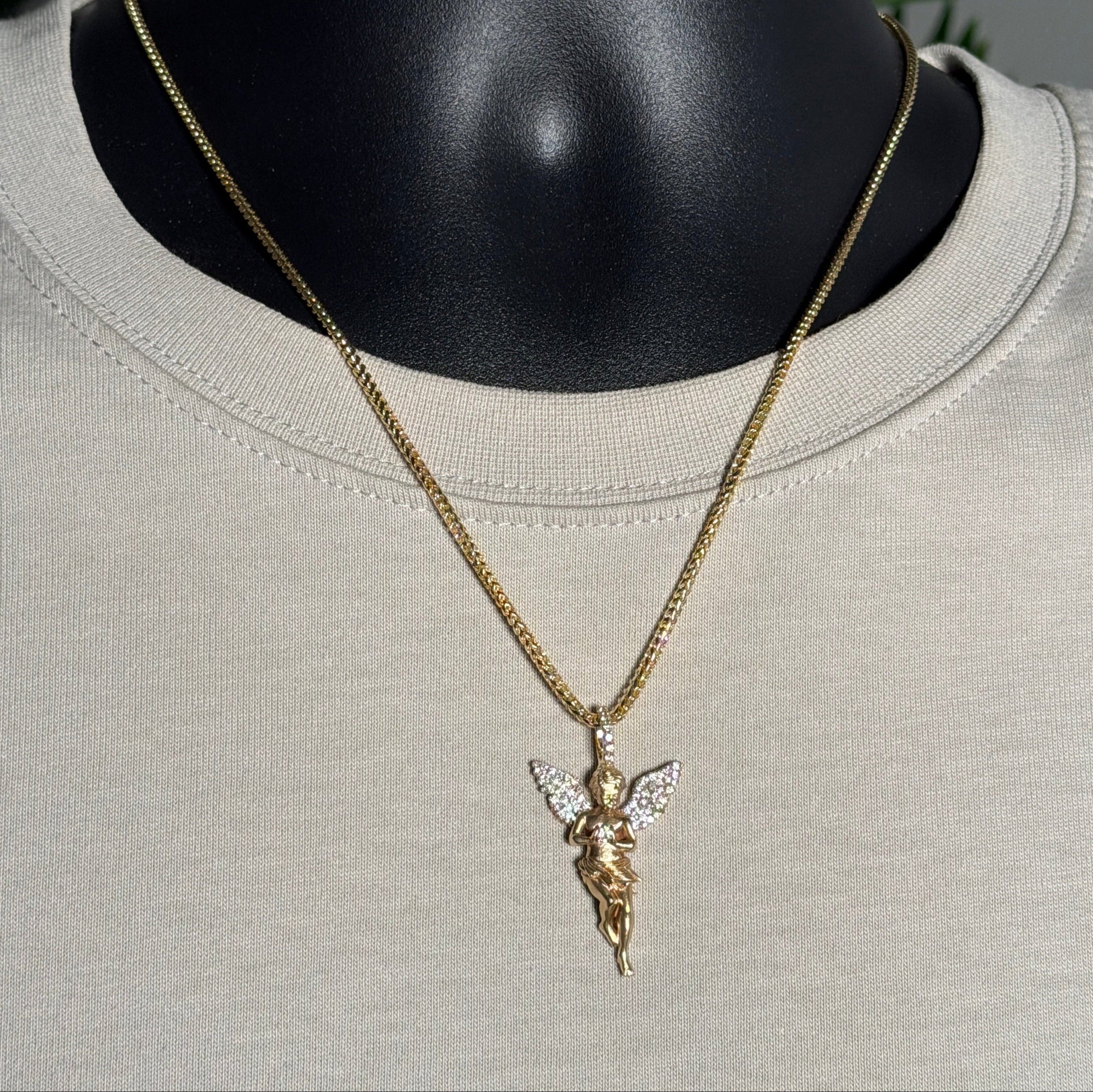 1.5 inch Diamond Angel Pendant 0.6 ctw 14K (Final Sale)